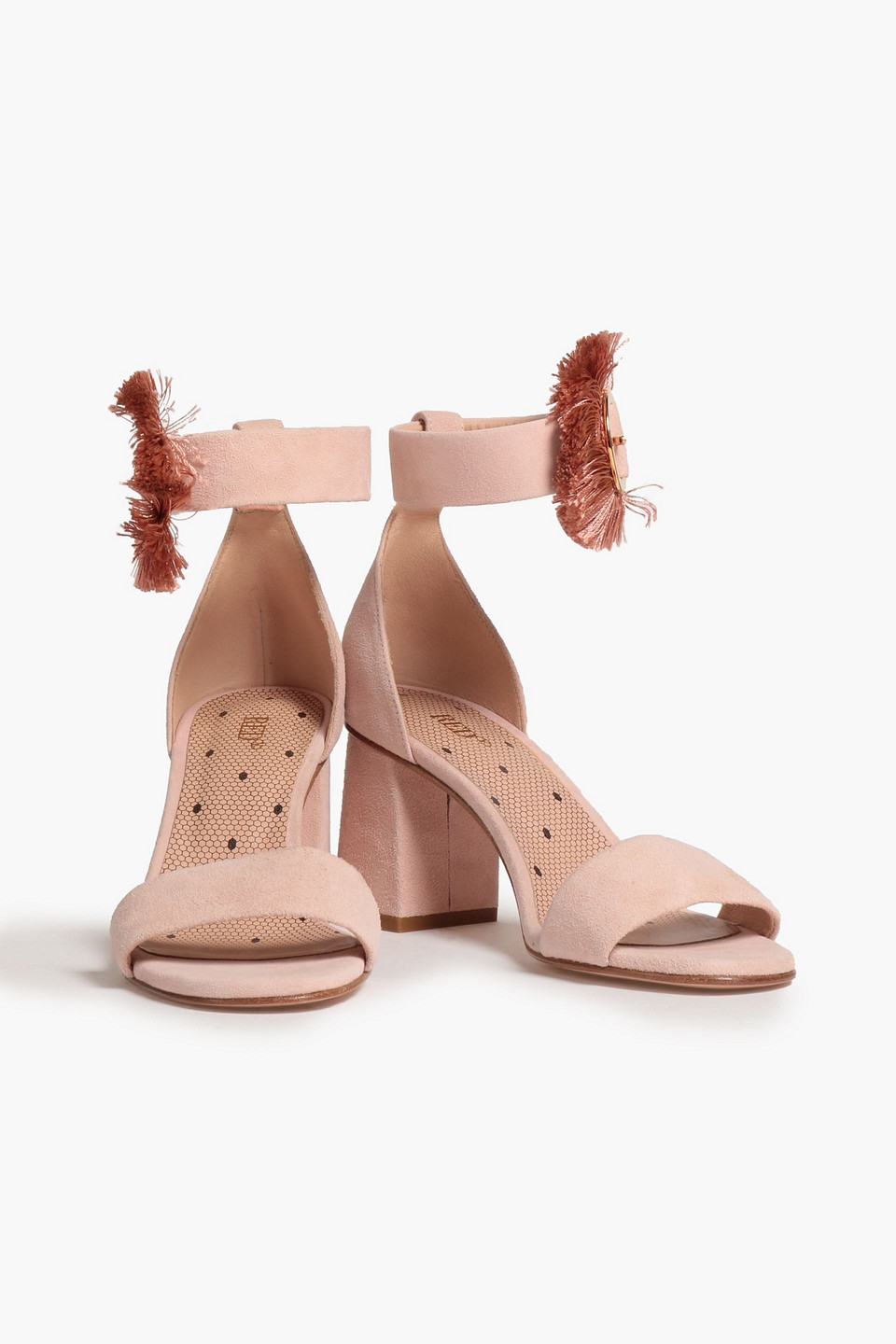 Redv Fringed Suede Sandals In Pink