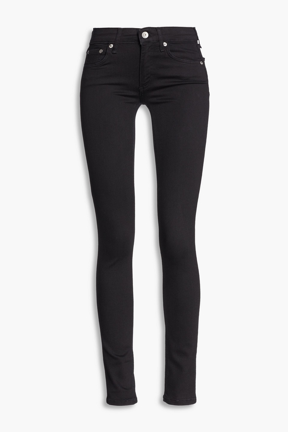 rag & bone - mid-rise skinny jeans - black - 25