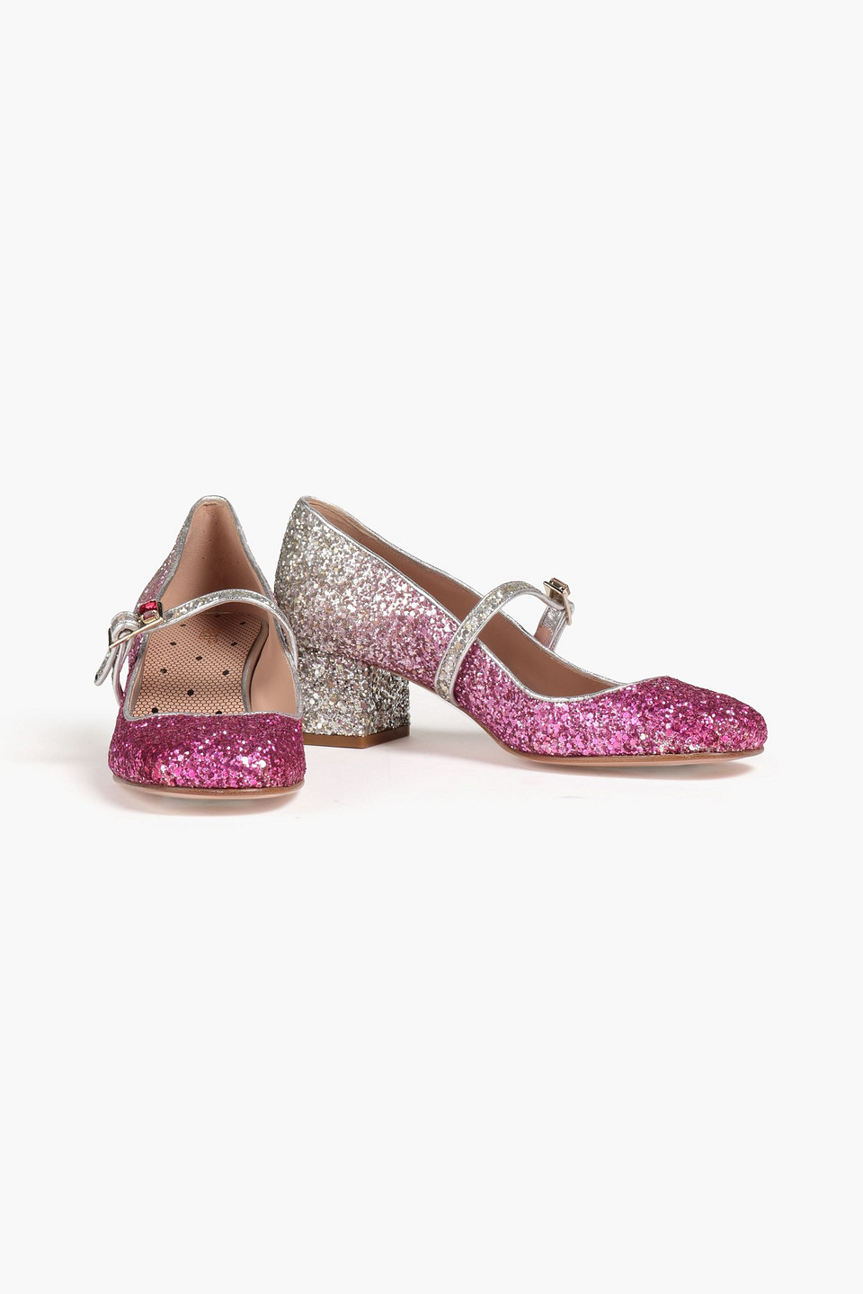 Redv Dégradé Glittered Woven Mary Jane Pumps In Pink ModeSens