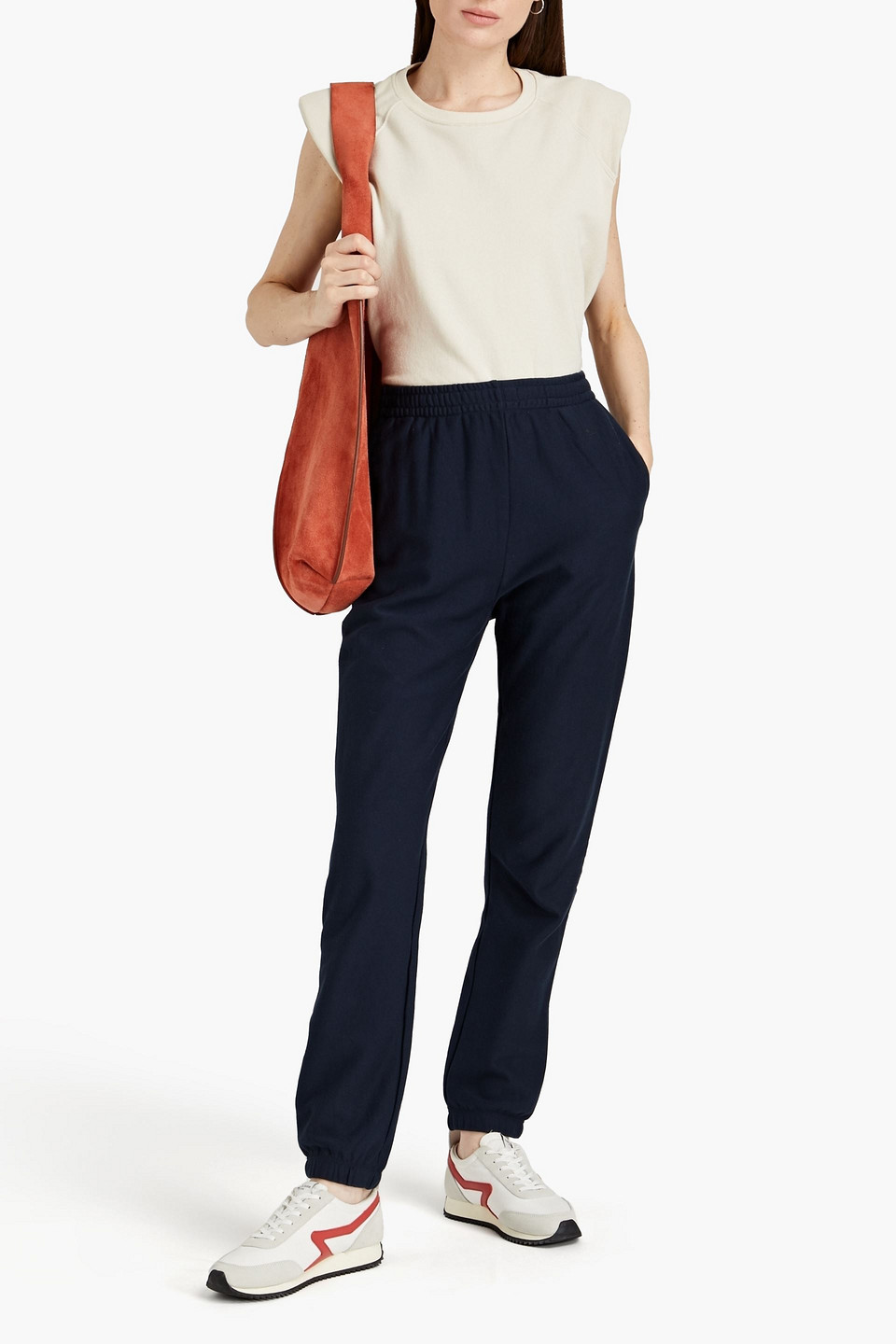 Rag & Bone Organic French Cotton-terry Track Trousers In Blue