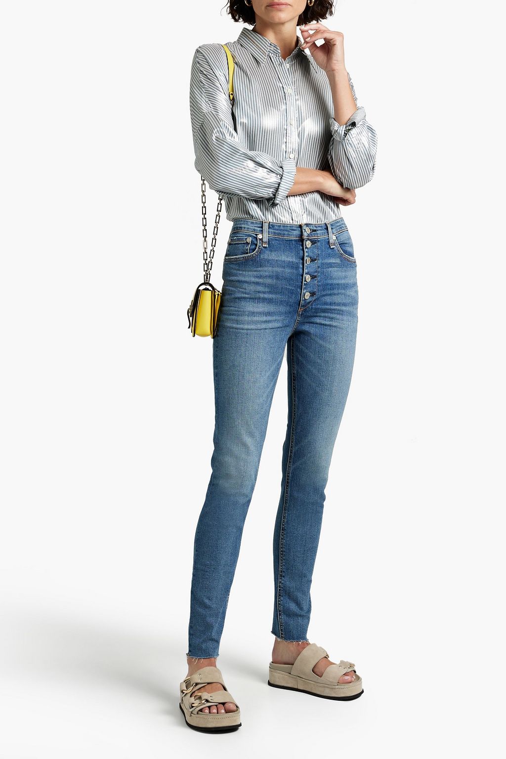 RAG & BONE Nina frayed high-rise skinny jeans | THE OUTNET