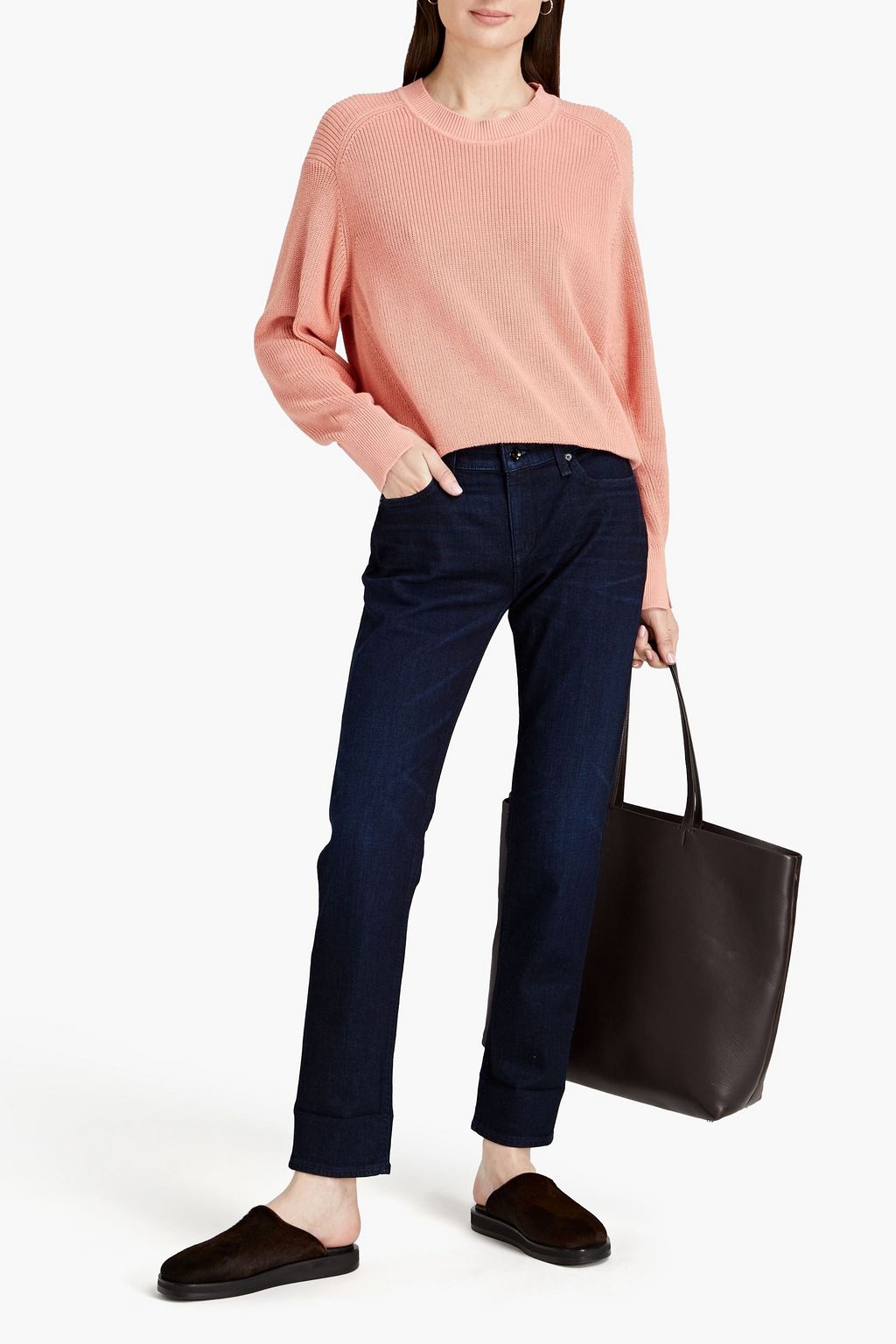 RAG & BONE 페이디드 로우라이즈 슬림 레그 진