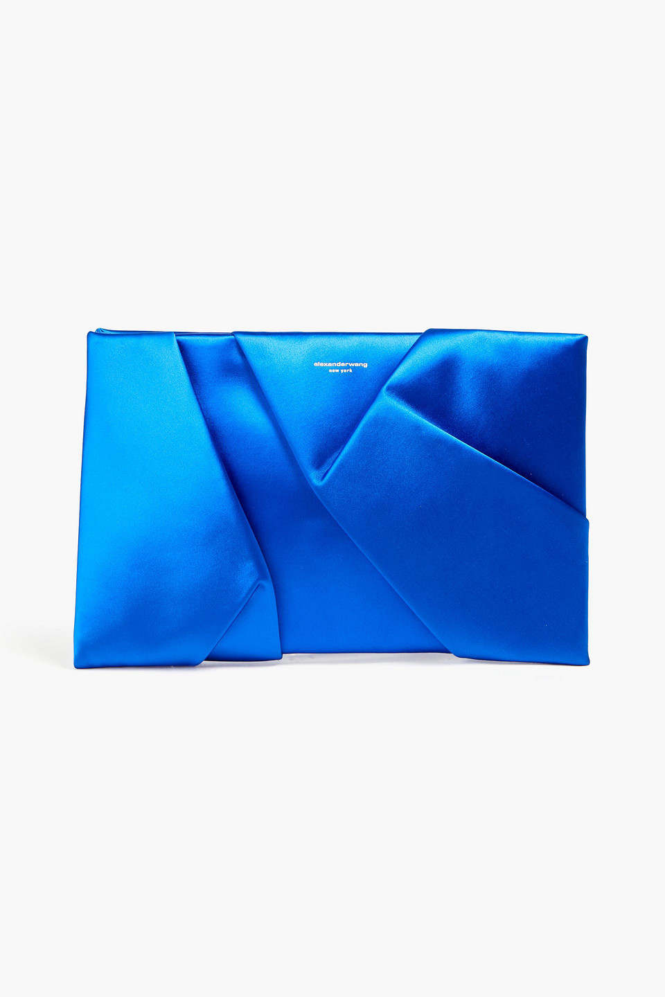 Alexander Wang Pleated Satin Clutch In Cobalt Blue