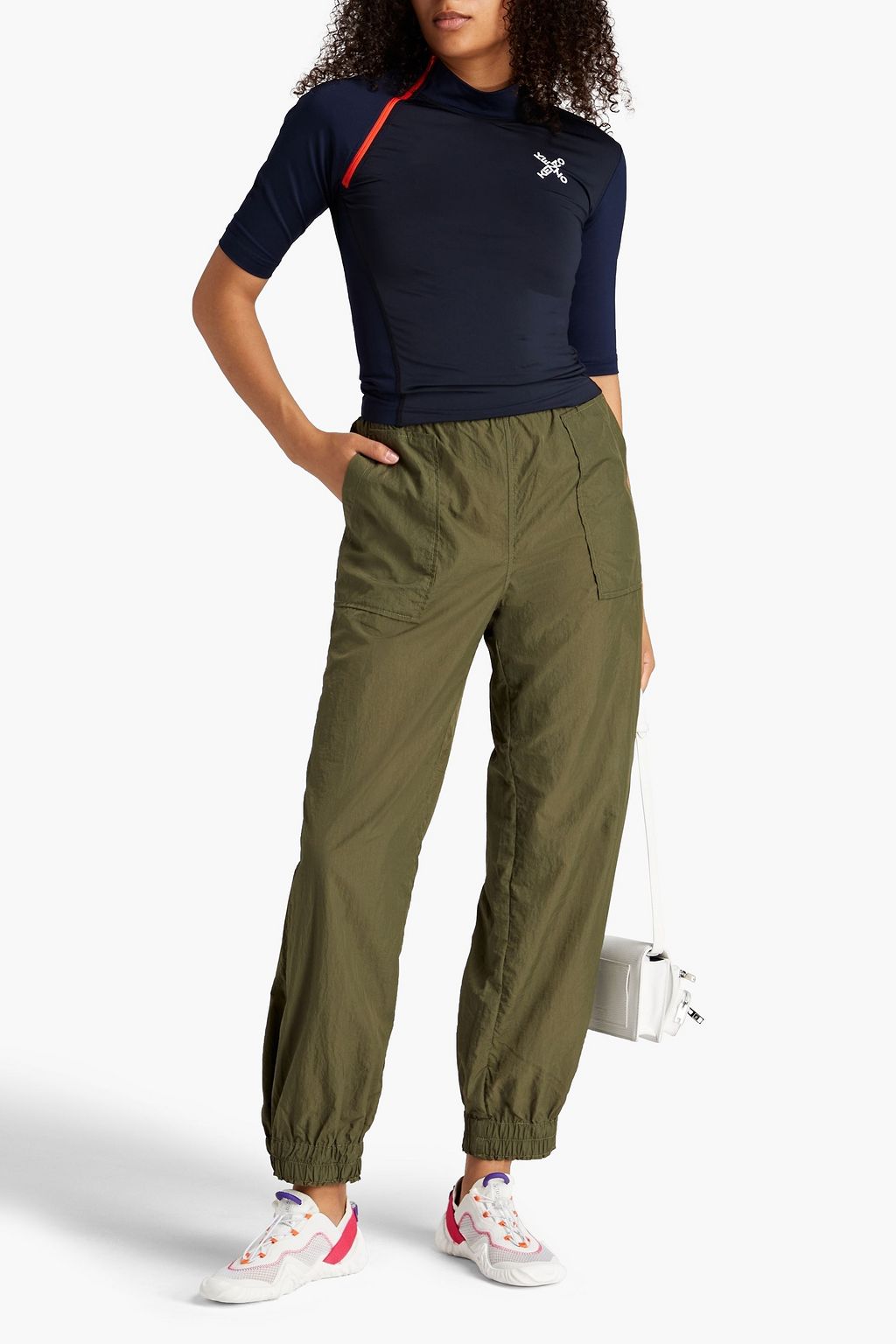 KENZO Perforated printed stretch top