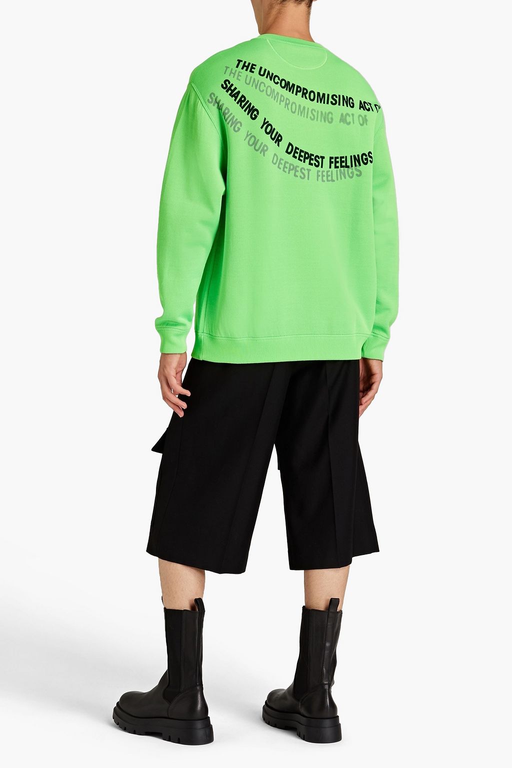 VALENTINO GARAVANI Neonfarbener Pullover aus einer Wollmischung mit Print