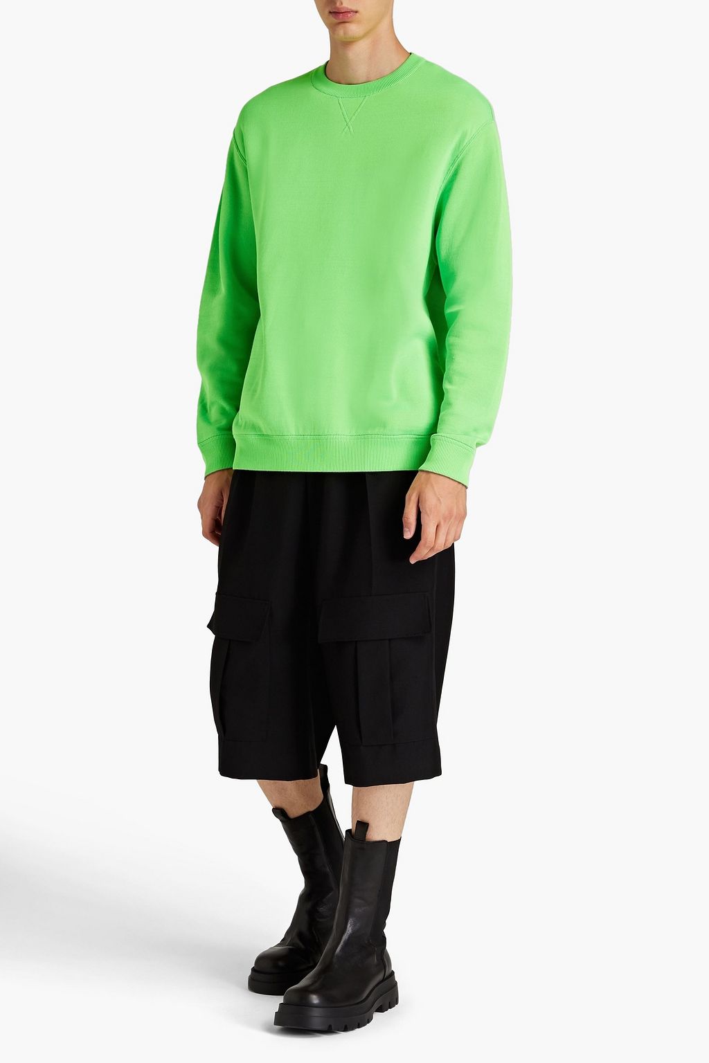 VALENTINO GARAVANI Neonfarbener Pullover aus einer Wollmischung mit Print