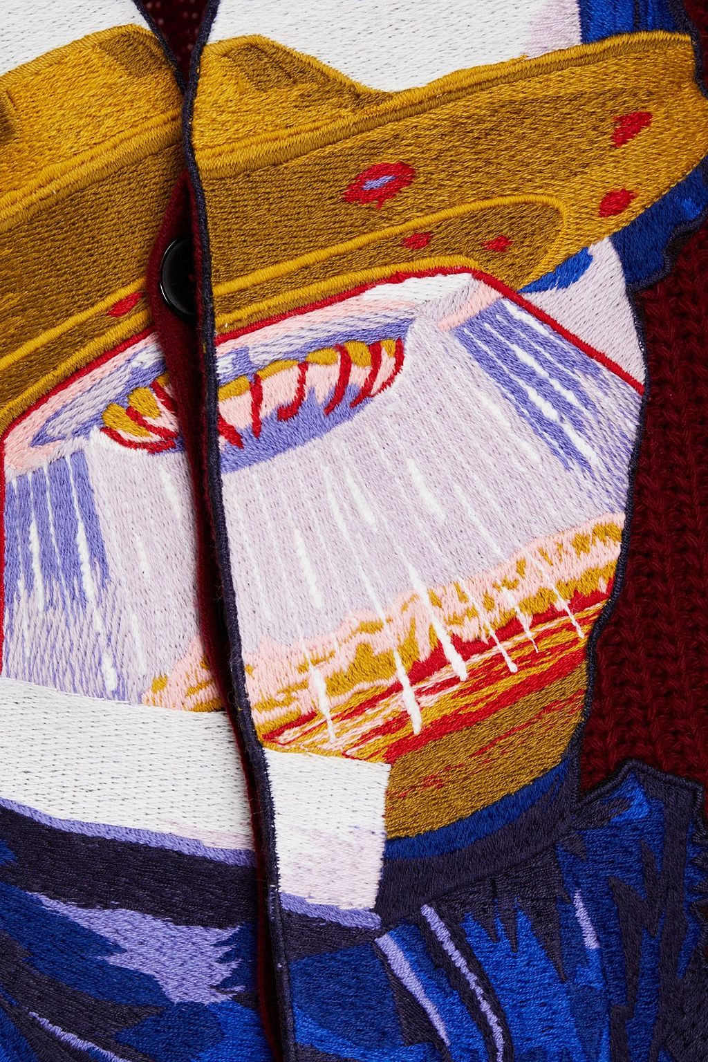 VALENTINO GARAVANI WITH UNDERCOVER Oversized-Cardigan aus einer gerippten Woll-Kaschmirmischung mit Stickereien