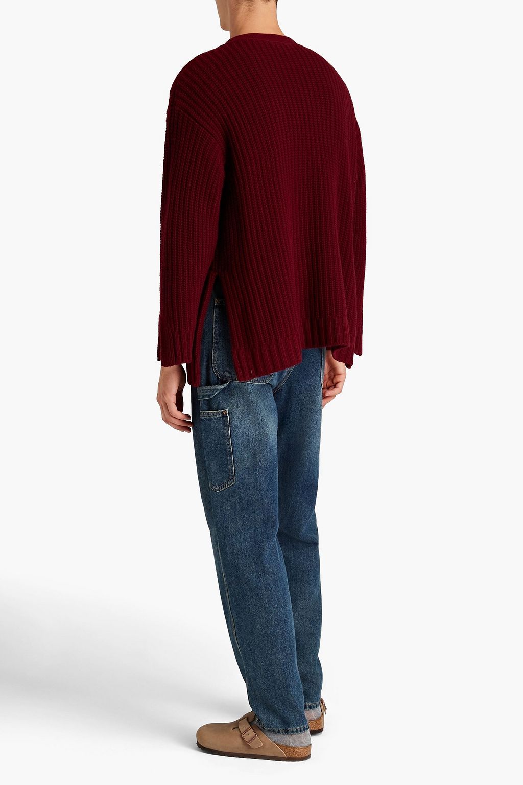 VALENTINO GARAVANI WITH UNDERCOVER Oversized-Cardigan aus einer gerippten Woll-Kaschmirmischung mit Stickereien