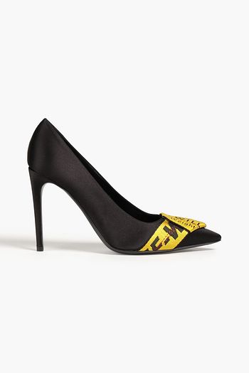 designer black court shoes