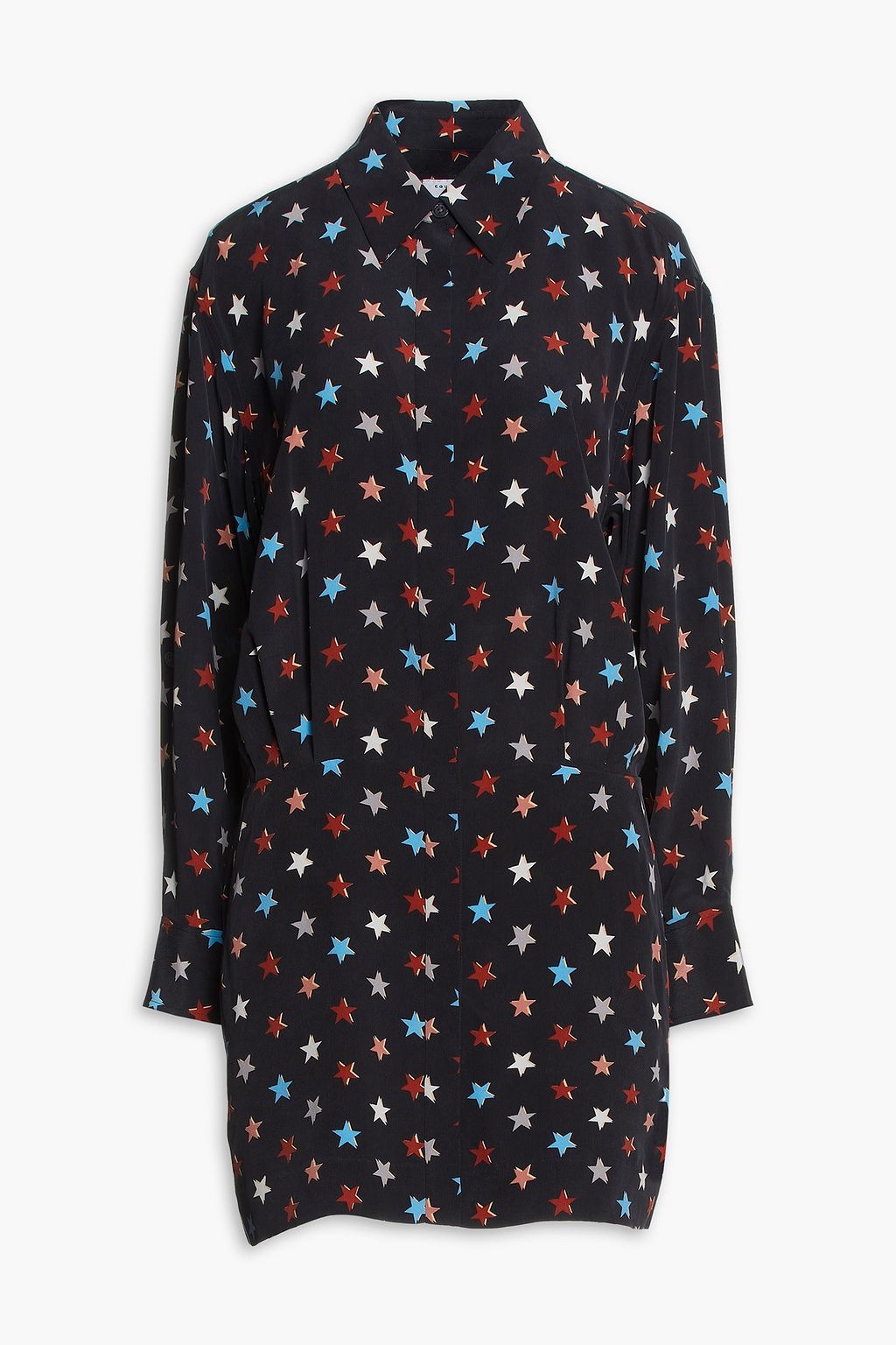 EQUIPMENT Claudette pleated printed silk mini shirt dress THE