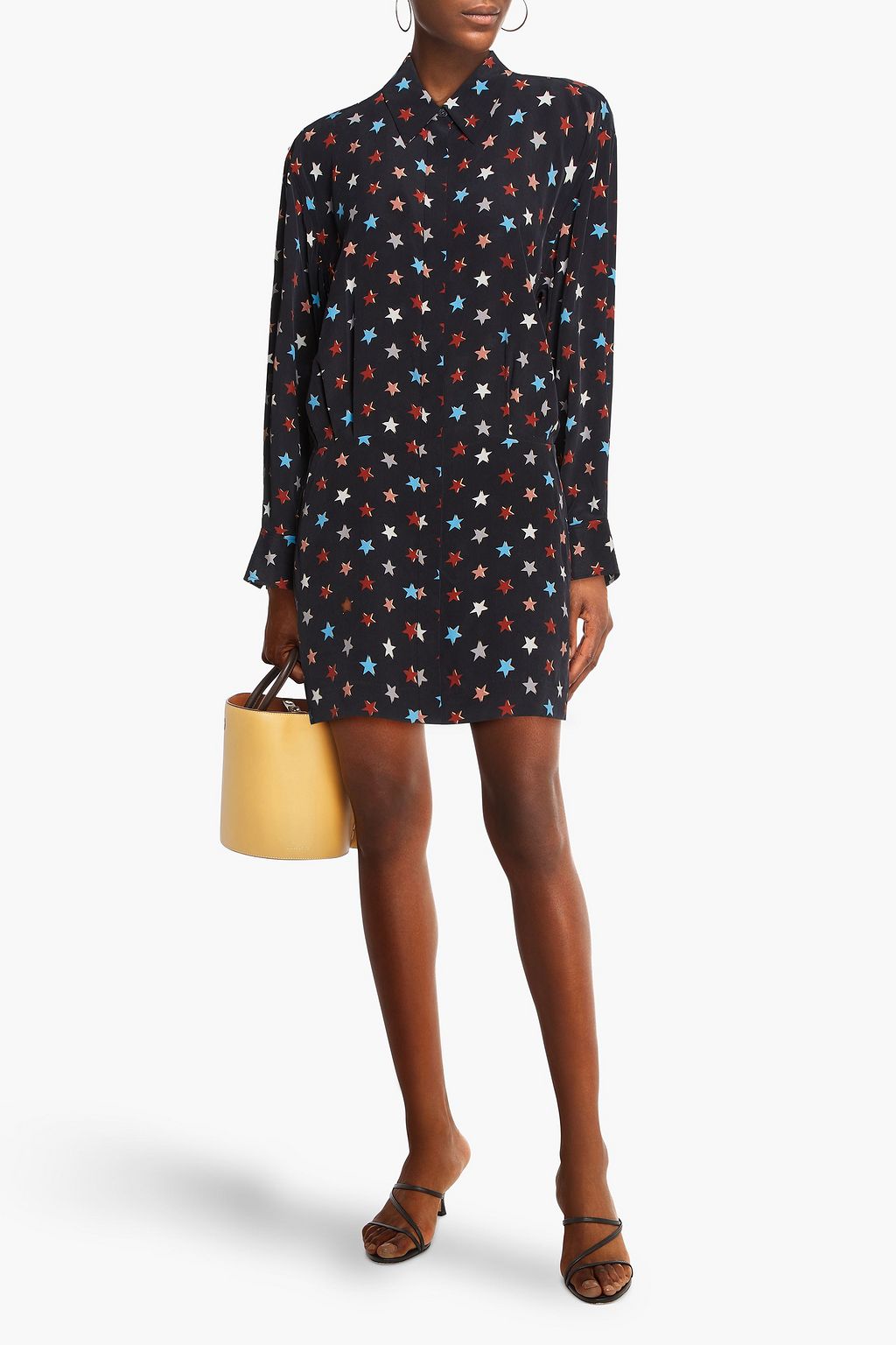 EQUIPMENT Claudette pleated printed silk mini shirt dress THE