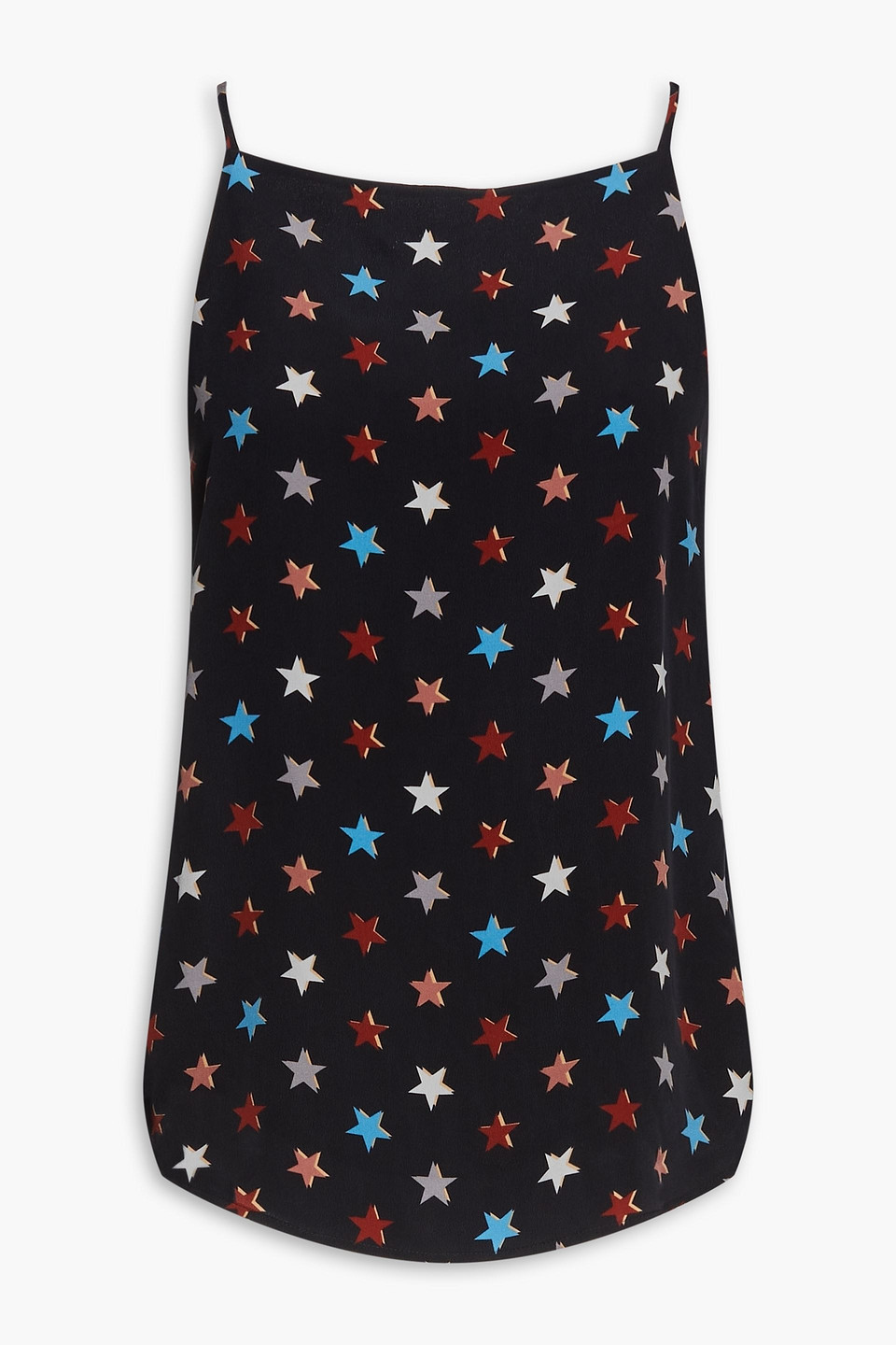 Printed washed-silk camisole