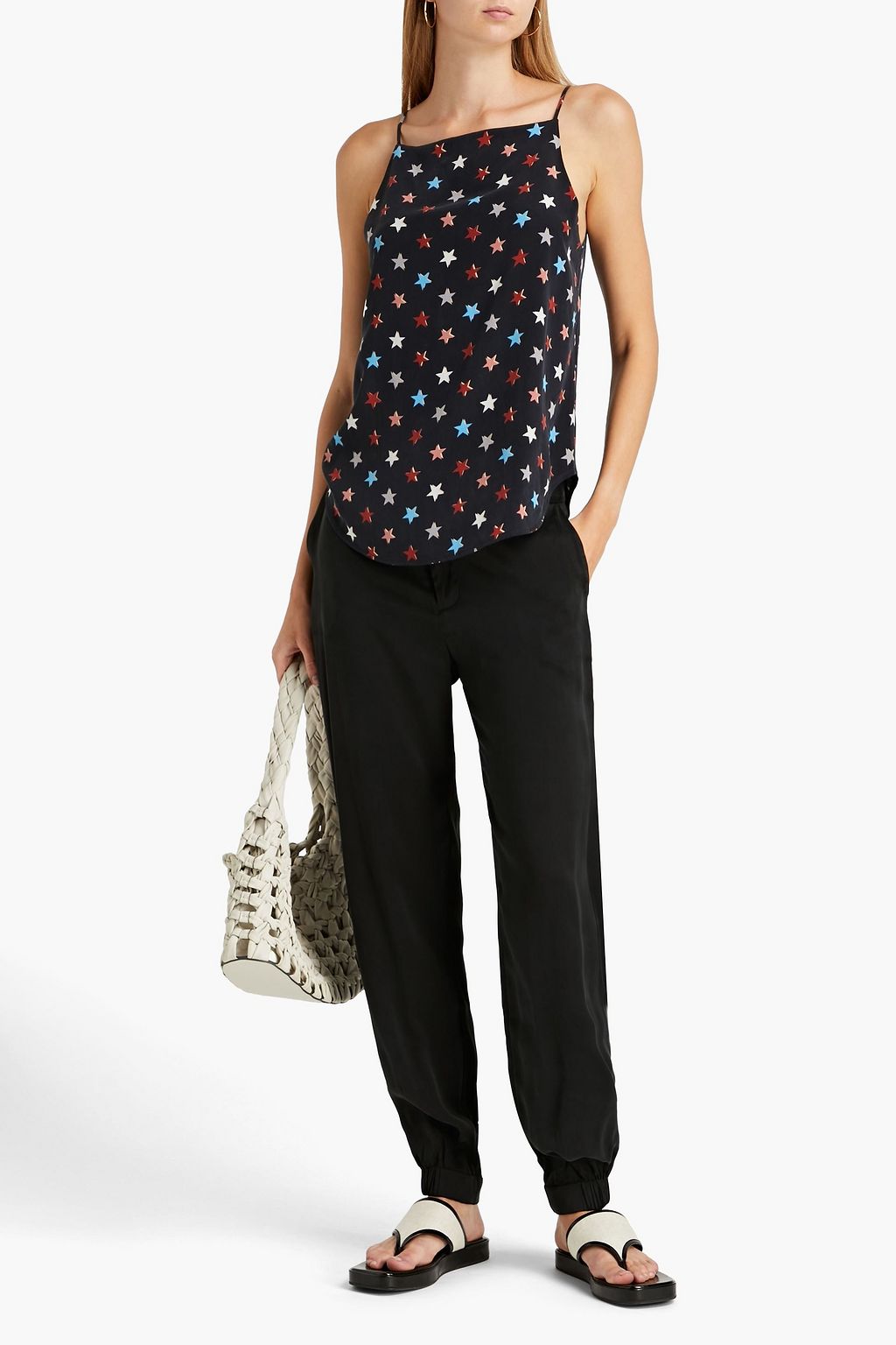 EQUIPMENT Printed washed-silk camisole