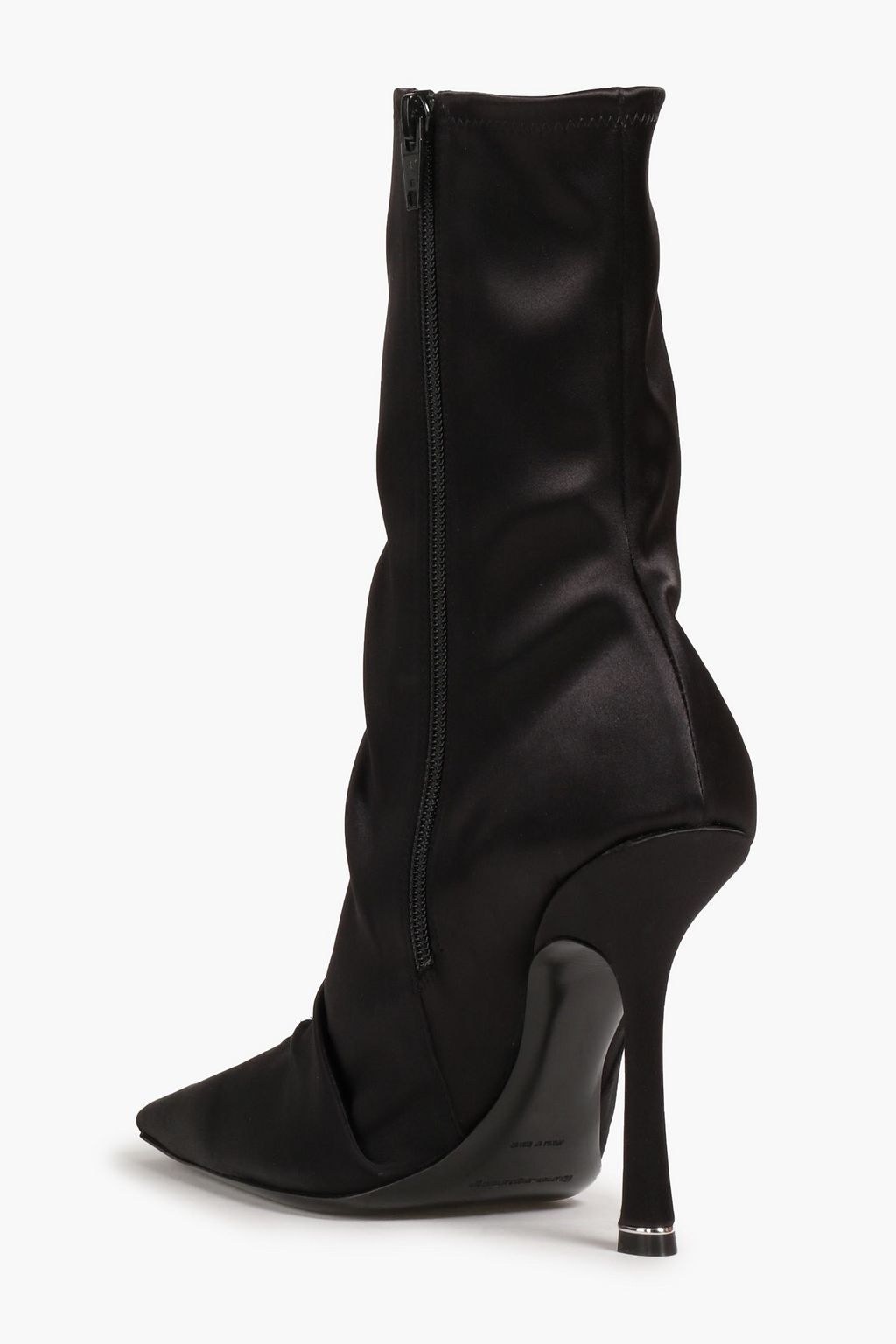 ALEXANDER WANG Logo-embroidered satin ankle boots
