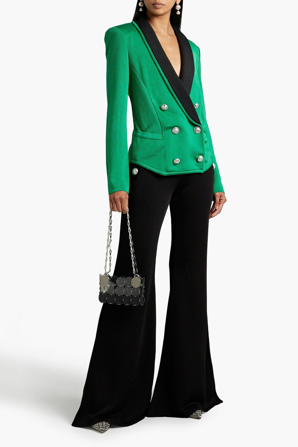 BALMAIN Double-breasted knitted blazer
