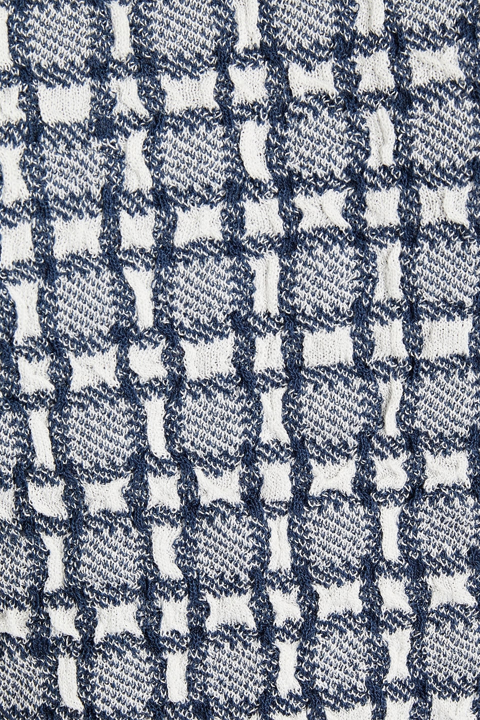 Victoria Beckham Checked Jacquard-knit Sweater In Navy