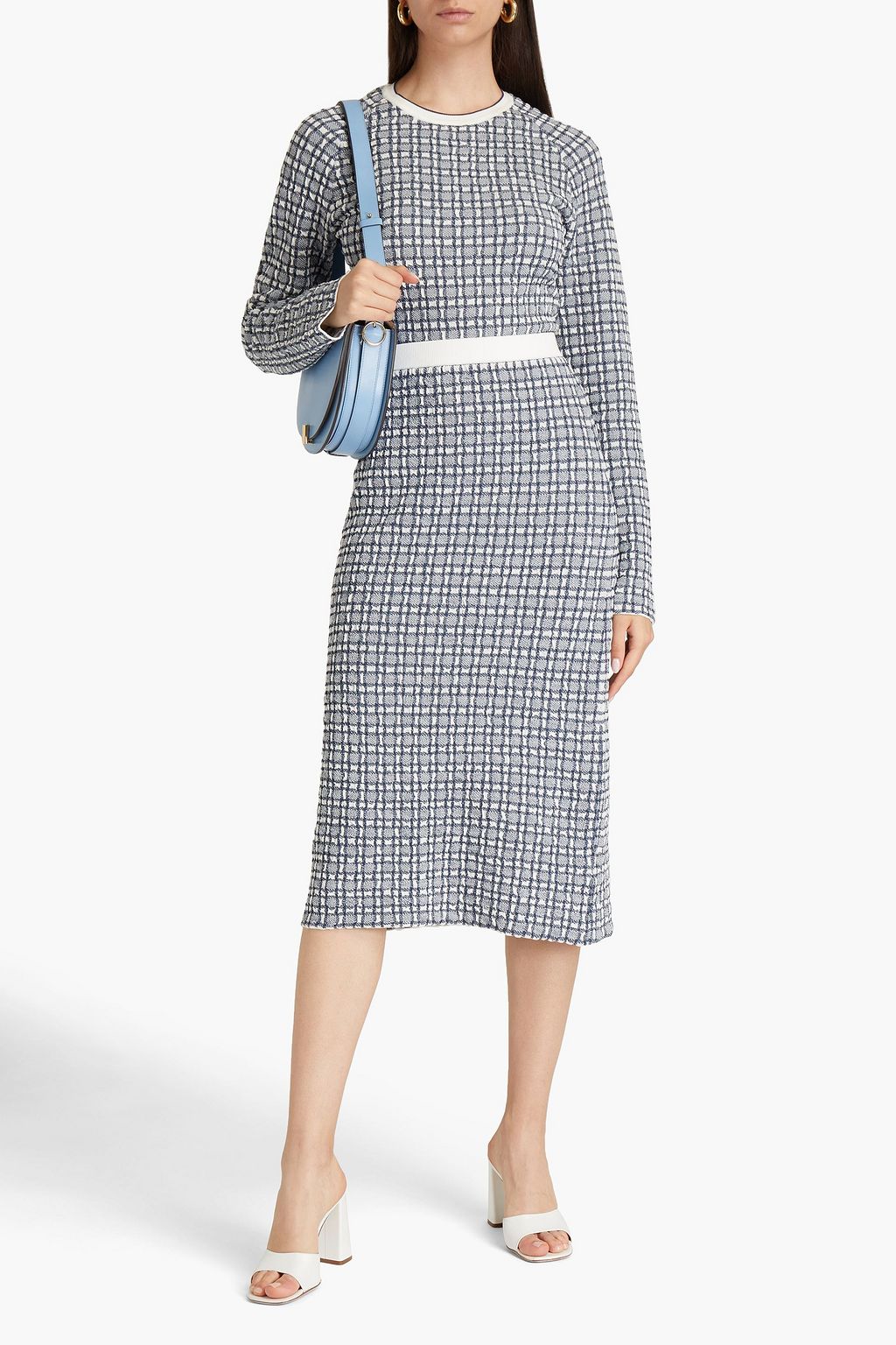 VICTORIA, VICTORIA BECKHAM Checked jacquard-knit sweater