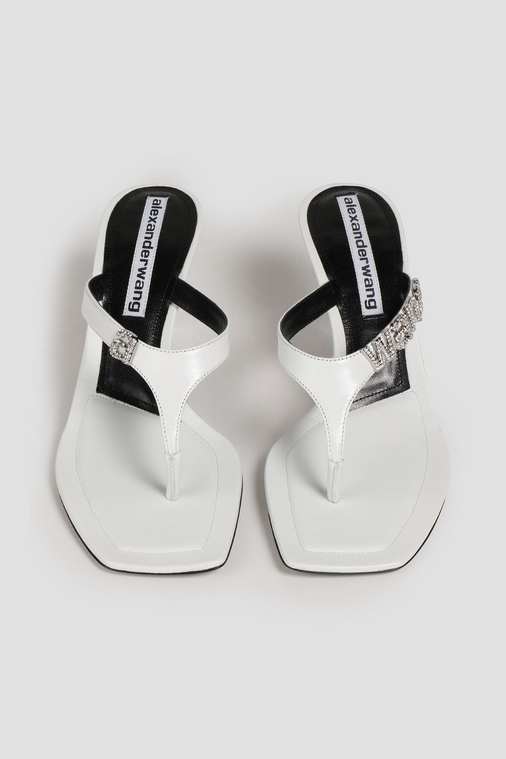 ALEXANDER WANG Ivy 65 crystal-embellished leather mules