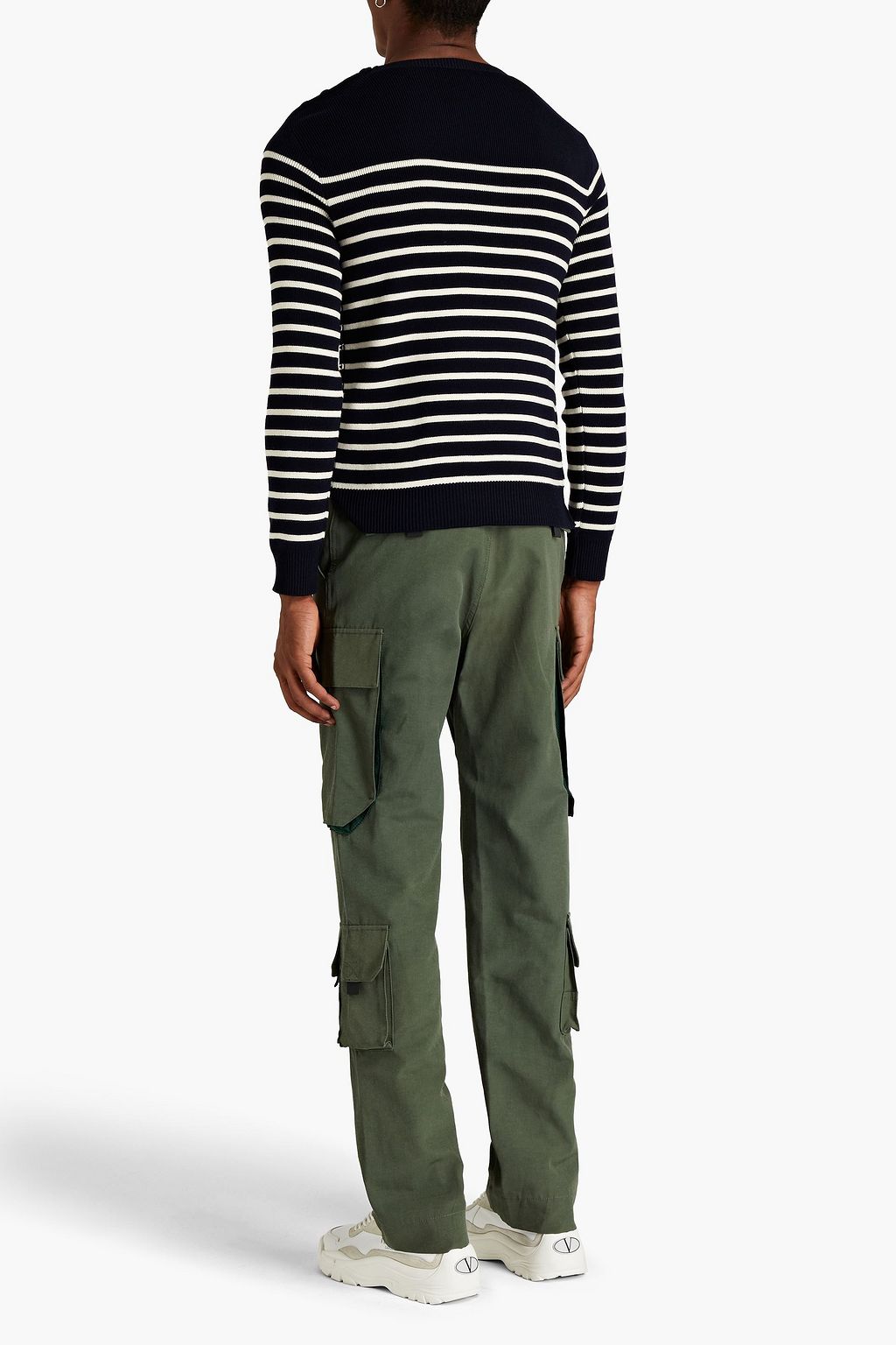 VALENTINO Rockstud striped wool sweater