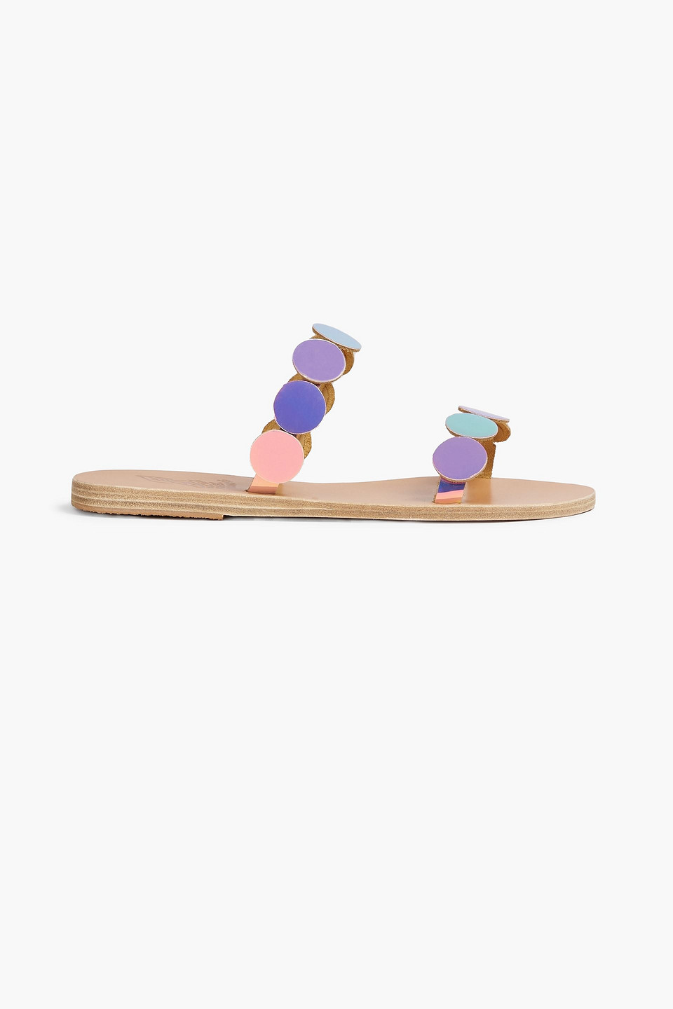 Ancient Greek Sandals Woman St. Tropez Iridescent Leather Sandals Multicolor