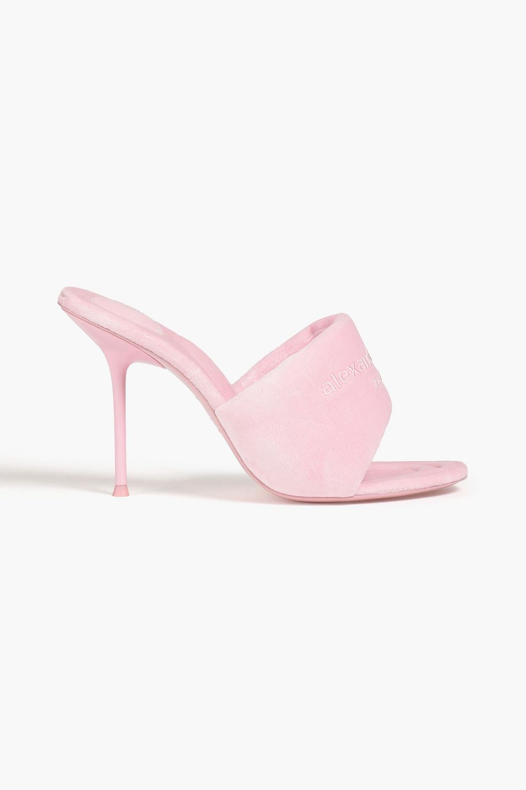 ALEXANDER WANG Logo-embroidered cotton-velvet mules | Sale up to 70% off |  THE OUTNET