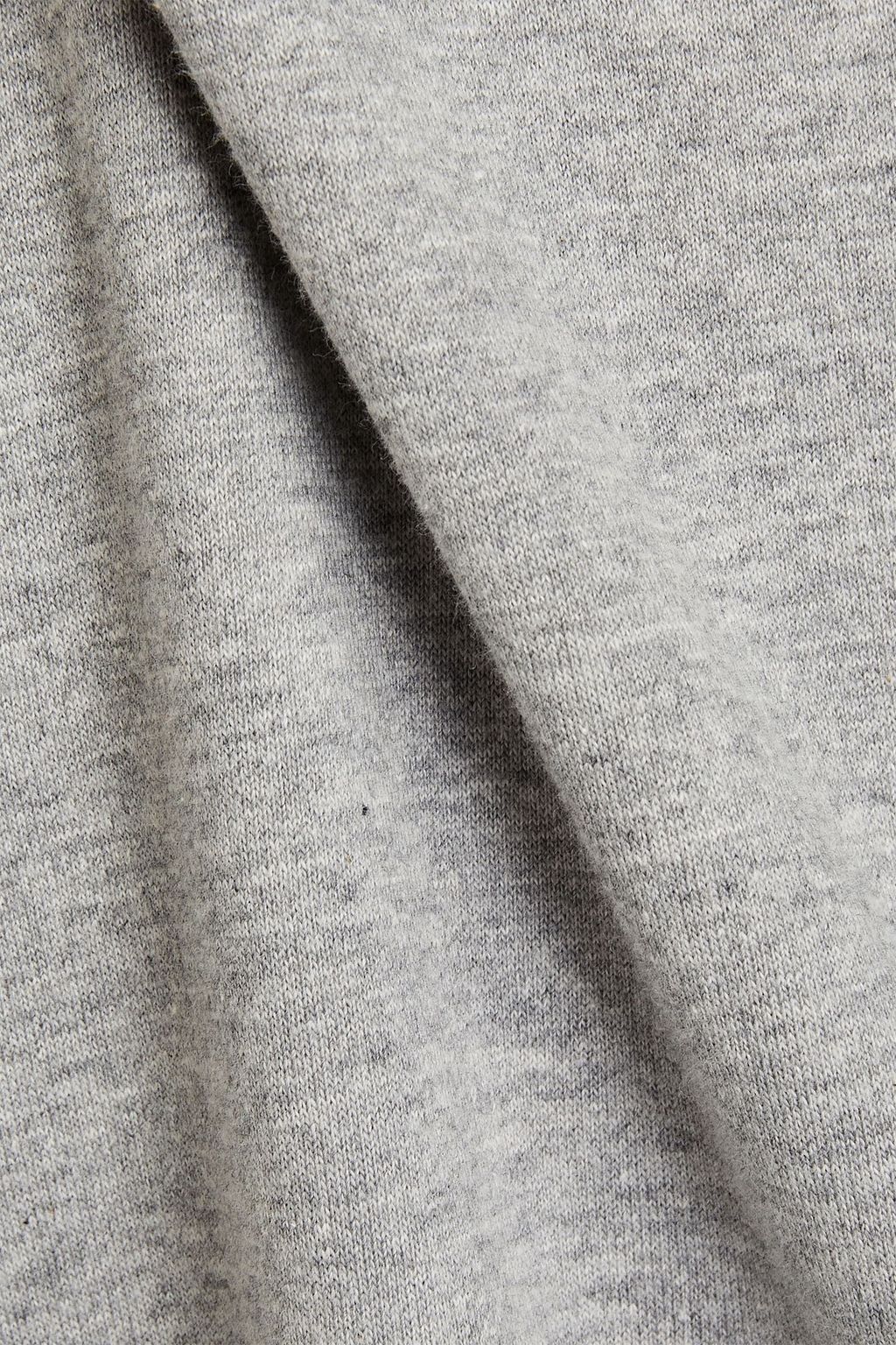 VALENTINO GARAVANI Studded mélange French cotton-blend terry sweatshirt
