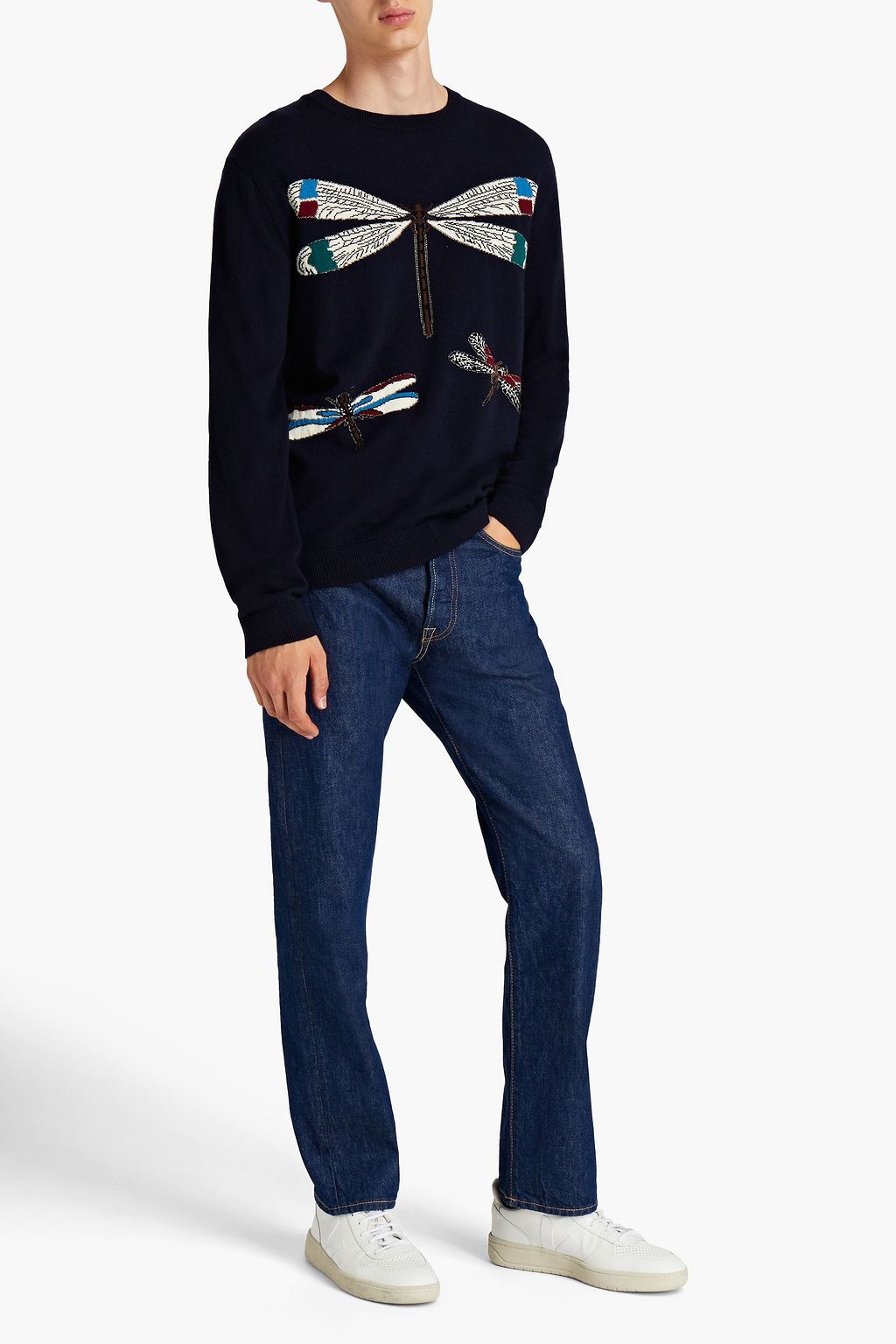 VALENTINO Intarsia wool and cashmere-blend sweater