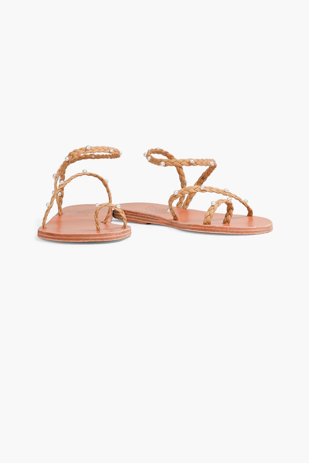 braided faux leather sandals