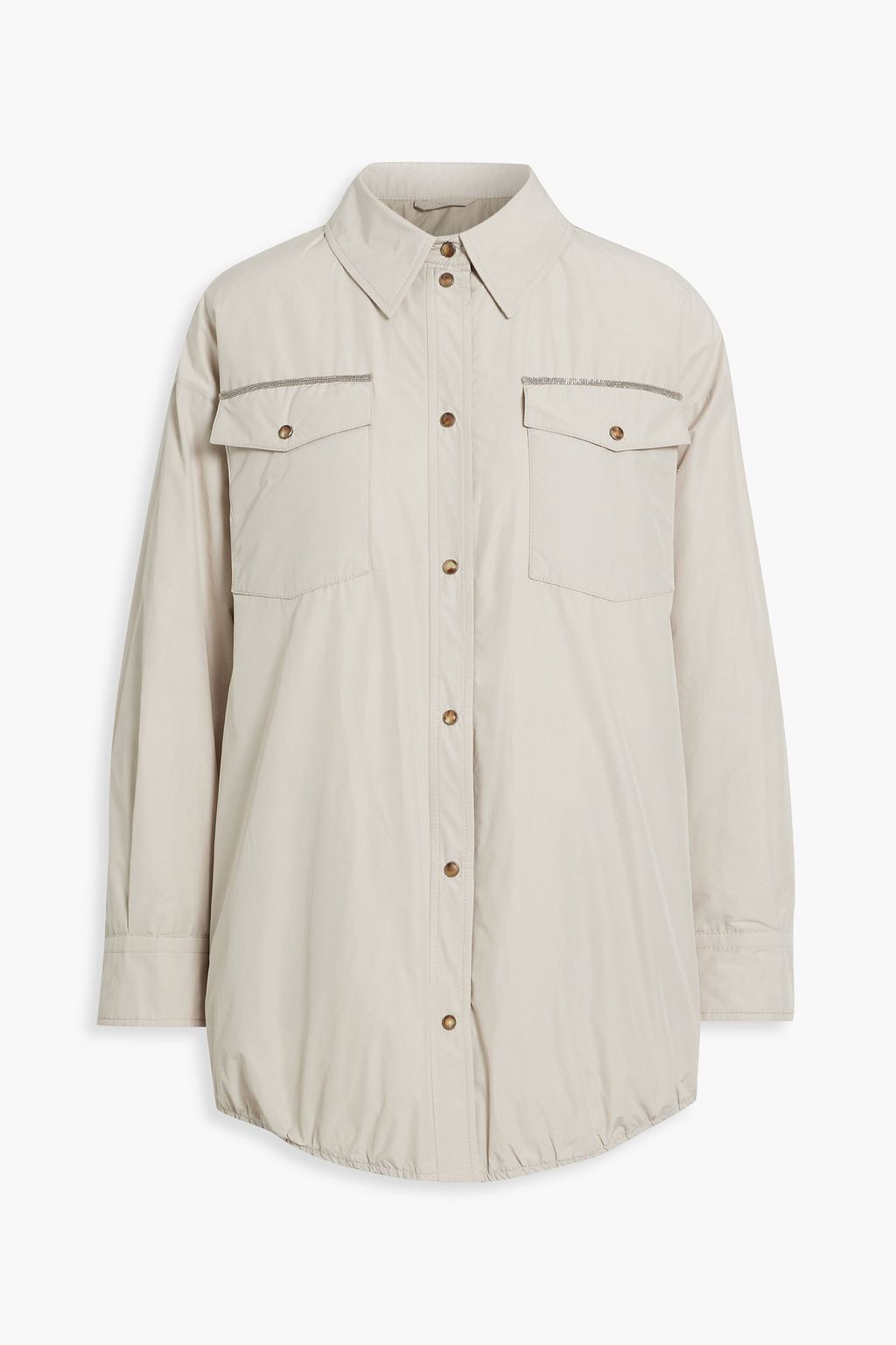 Ivory Bead-embellished shell jacket 
