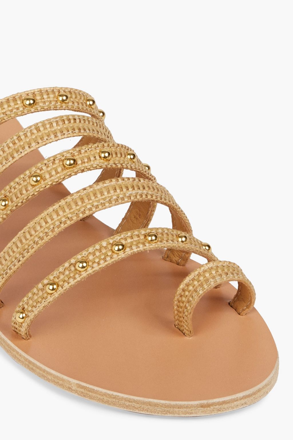 ANCIENT GREEK SANDALS Niki studded raffia sandals