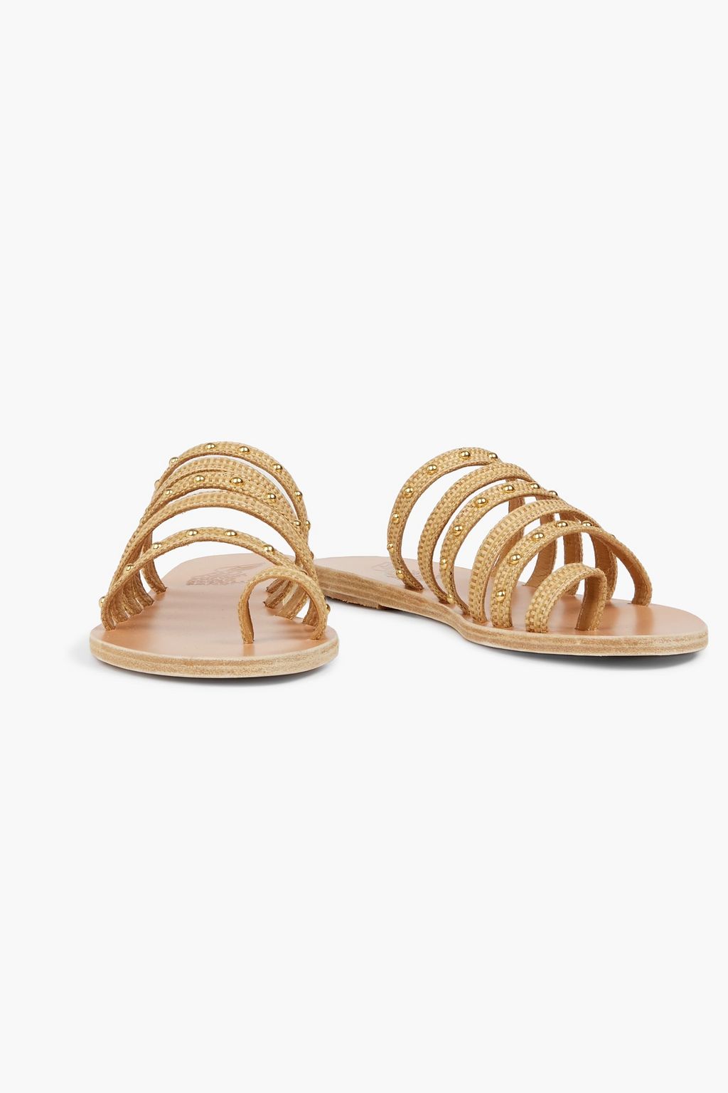 ANCIENT GREEK SANDALS Niki studded raffia sandals