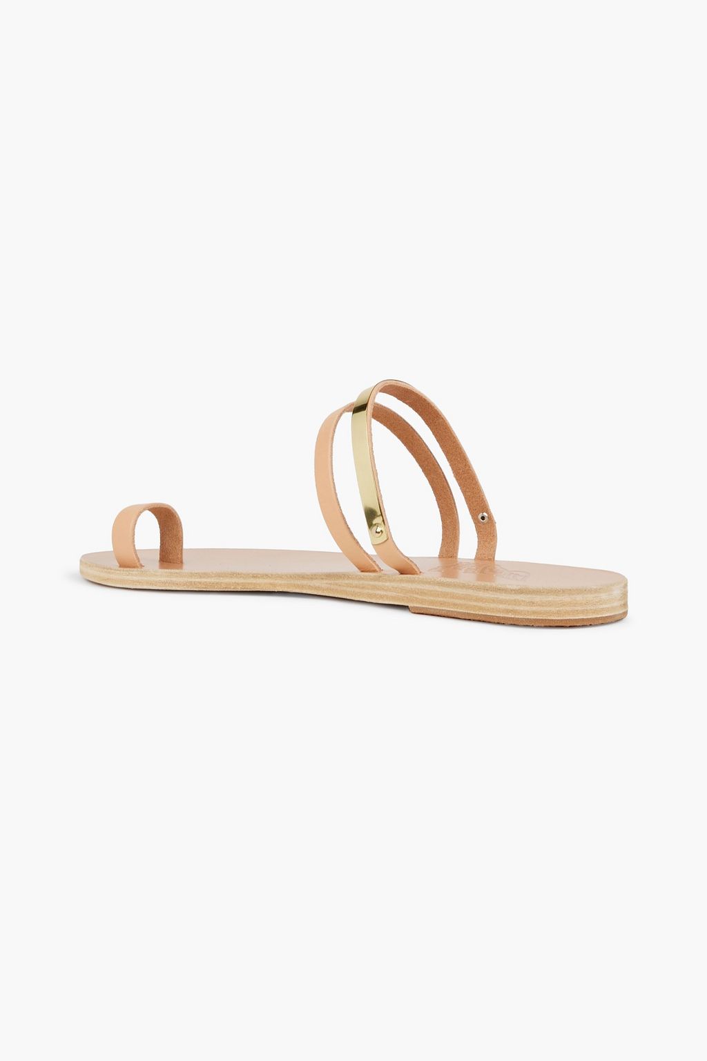 ANCIENT GREEK SANDALS صندل 'سكالديا' من الجلد مزخرف بلون ميتاليك