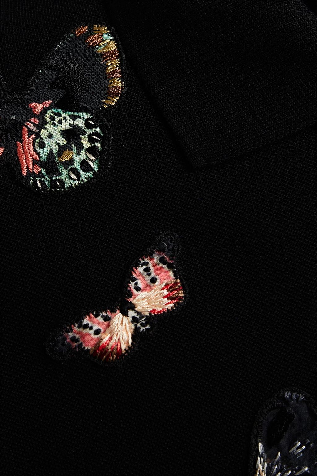 VALENTINO Embroidered cotton-piqué polo shirt
