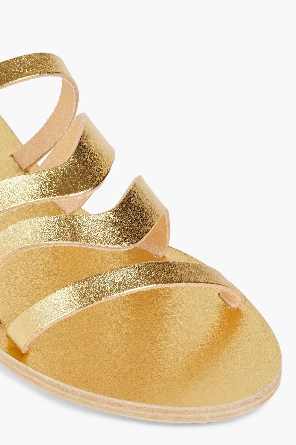 ANCIENT GREEK SANDALS Caryae metallic leather sandals THE