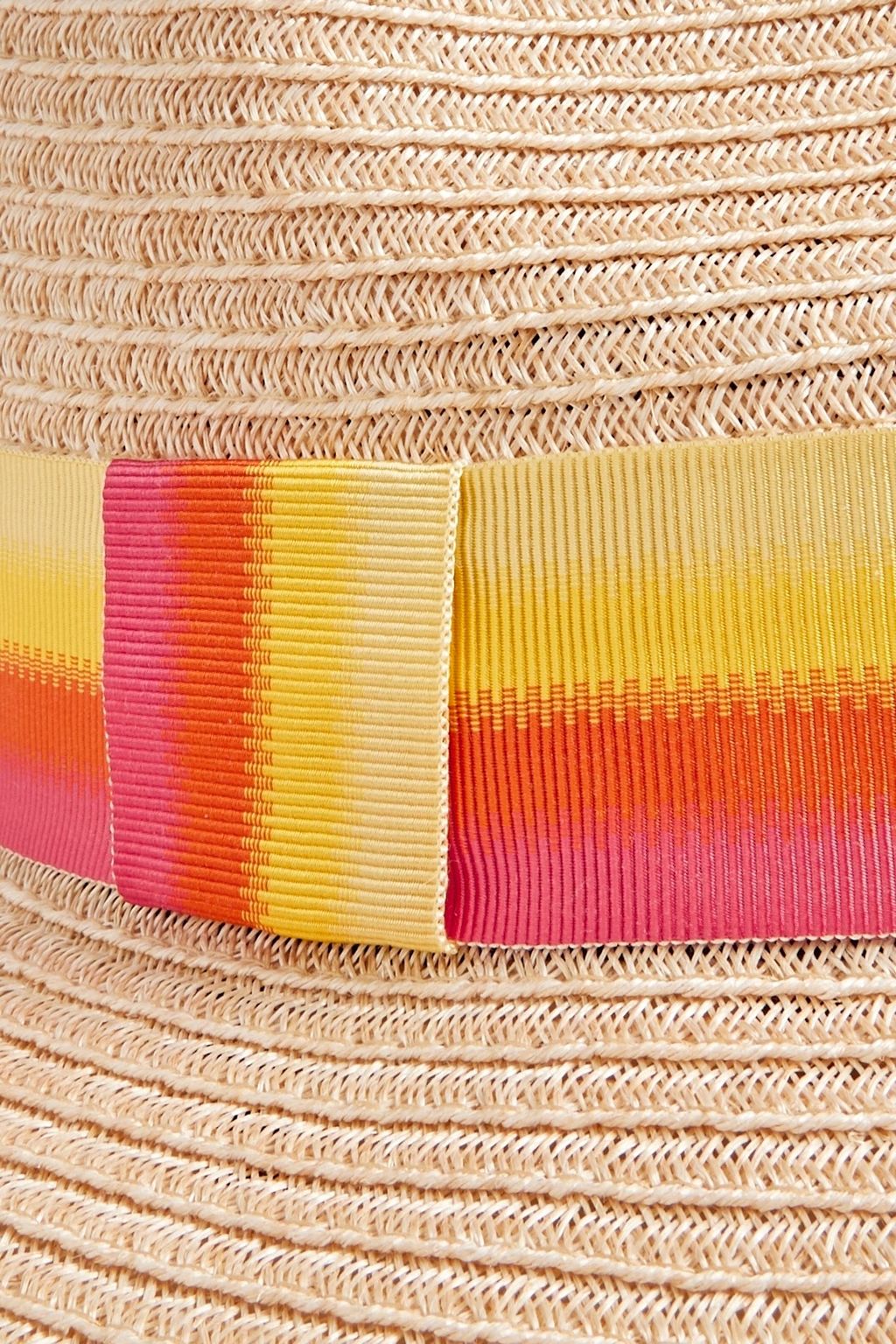 EUGENIA KIM Courtney grosgrain-trimmed stiped hemp-blend fedora