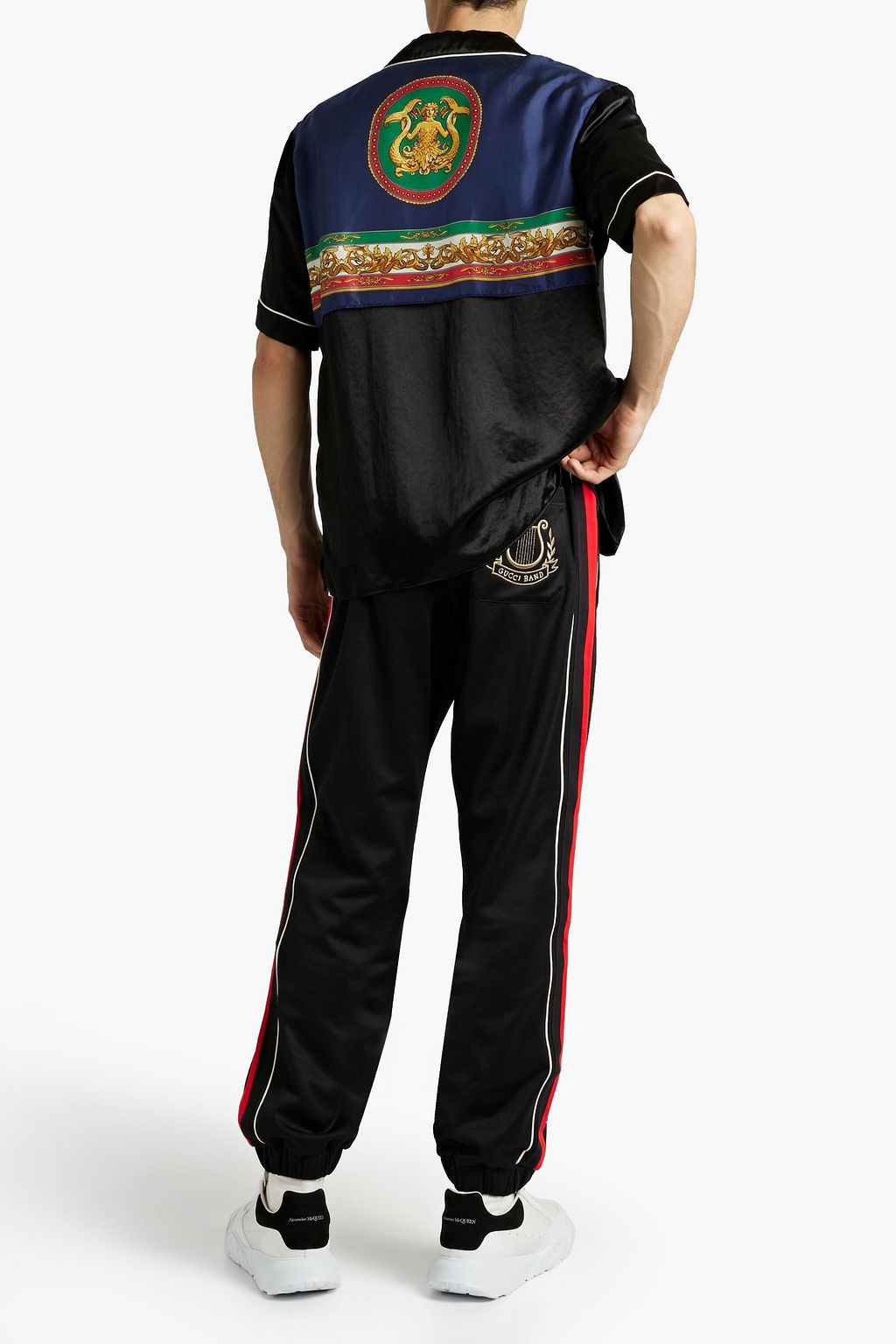 GUCCI Tapered striped jersey sweatpants