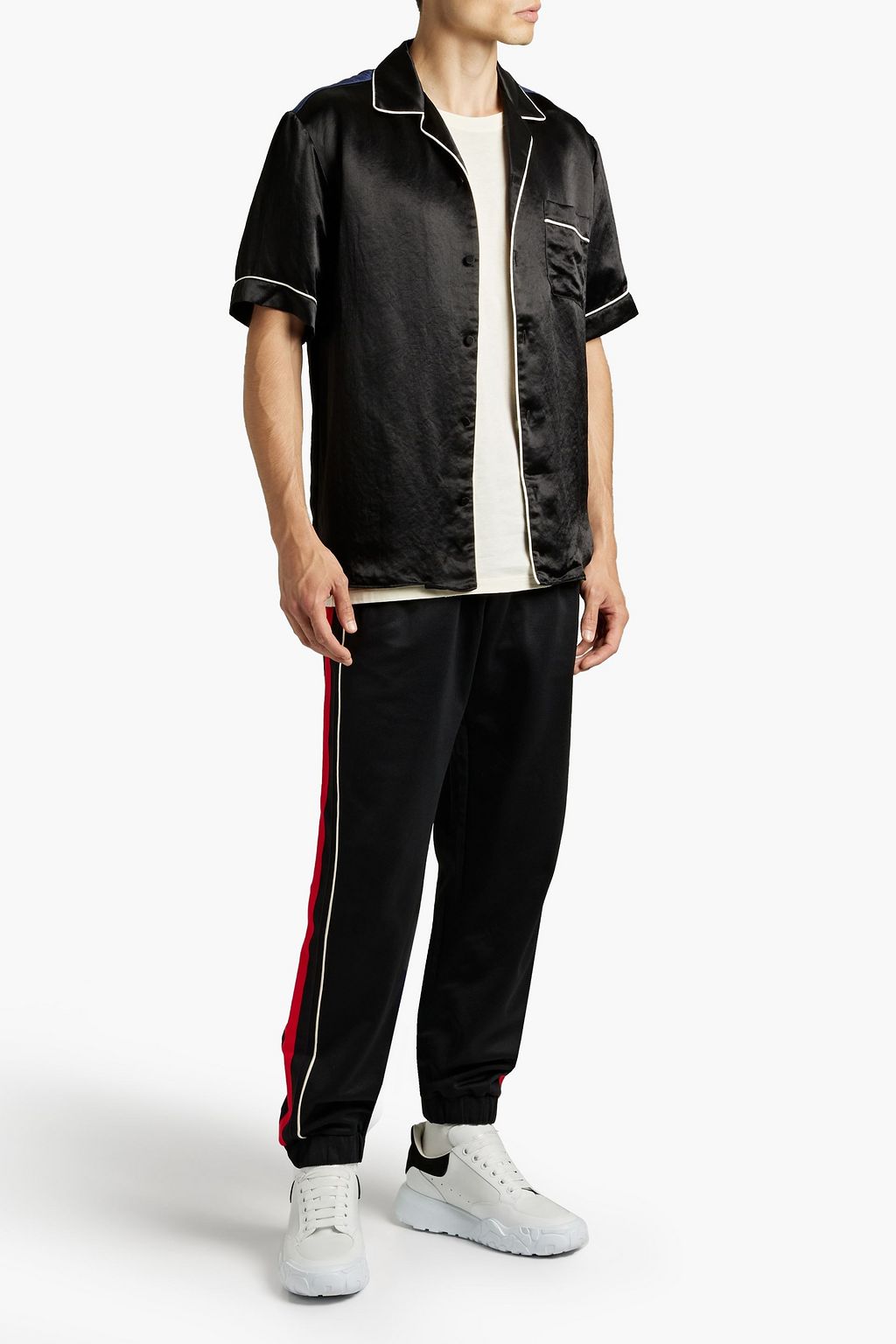 GUCCI Tapered striped jersey sweatpants