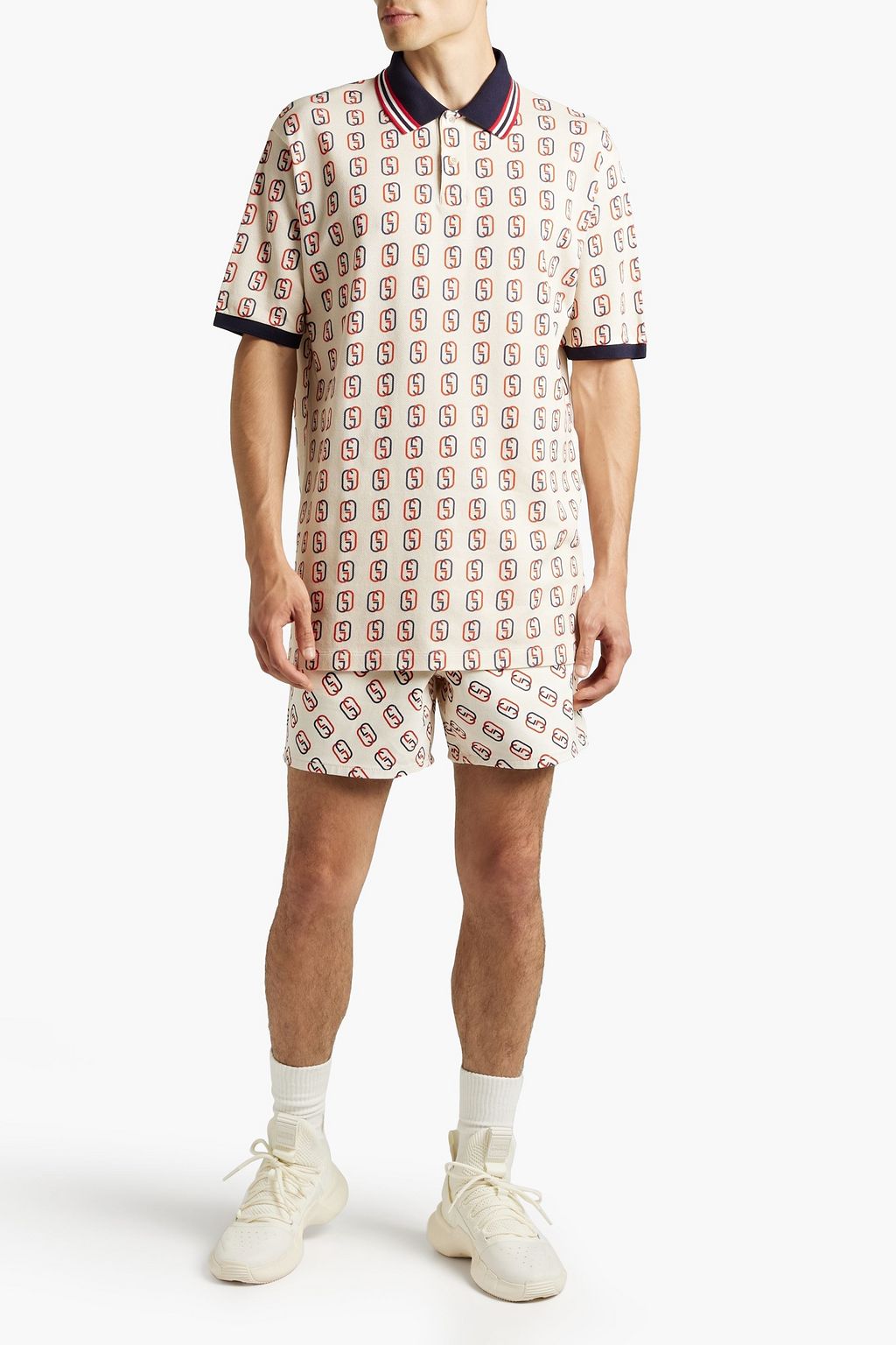GUCCI Logo-print cotton-twill shorts