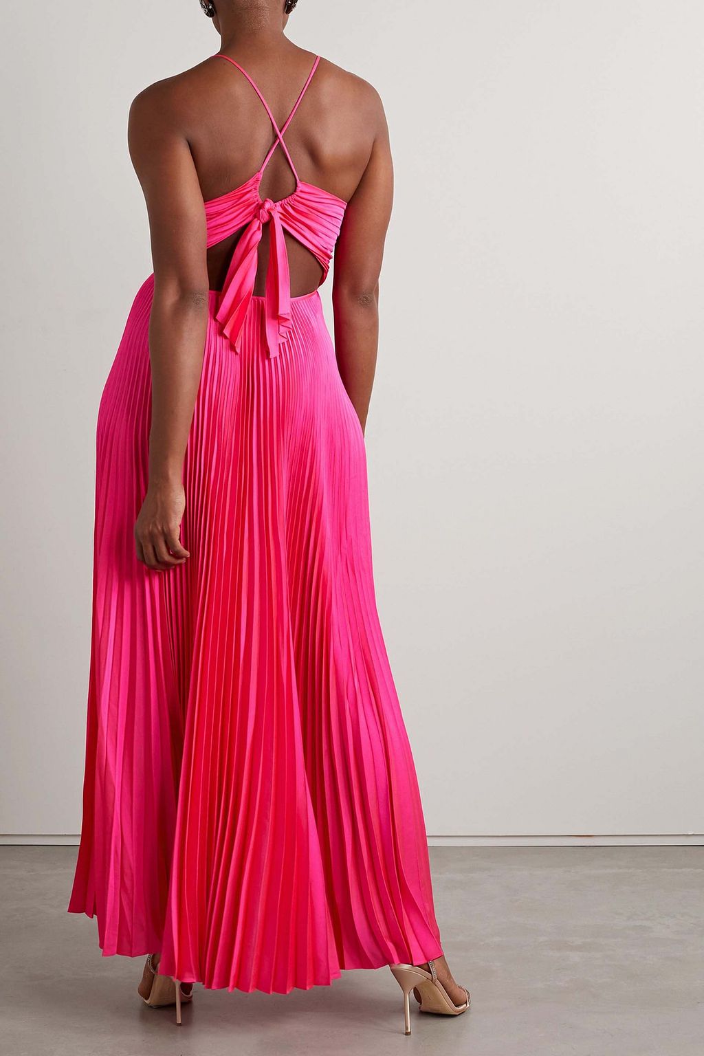 A.L.C. Aries cutout pleated satin maxi dress