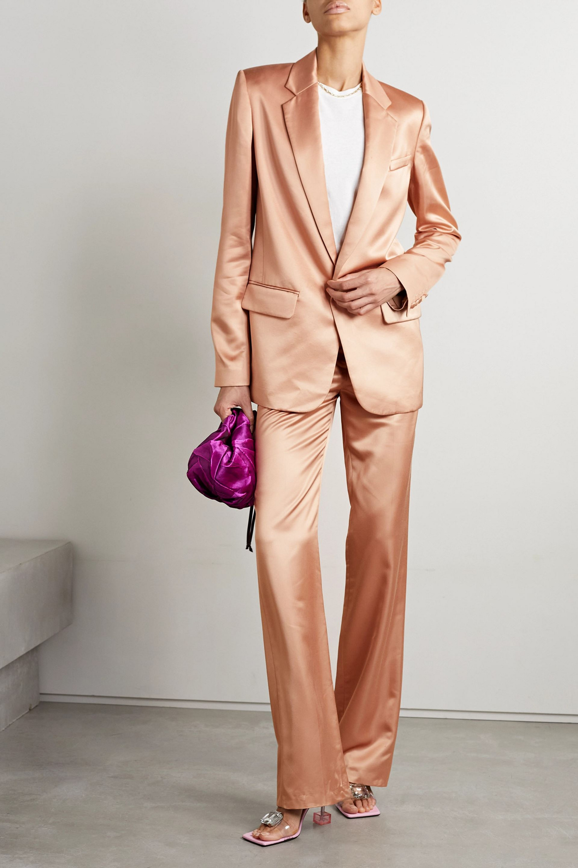A.L.C. Ford satin straight-leg pants