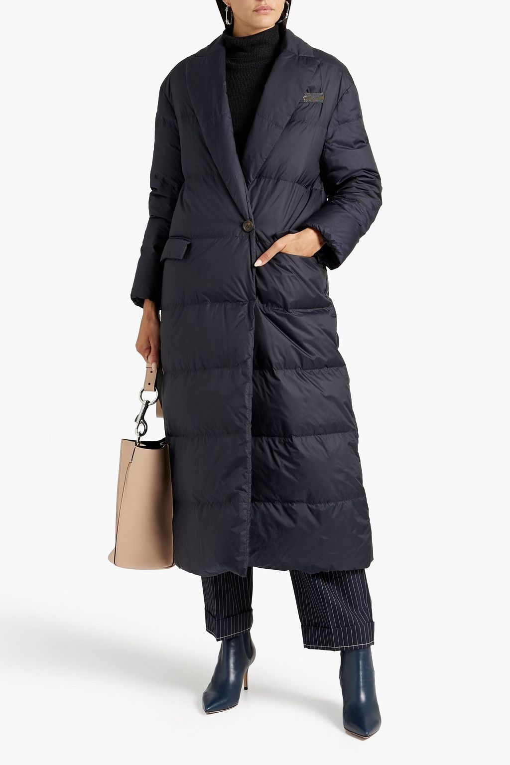 BRUNELLO CUCINELLI Bead-embellished quilted shell down parka