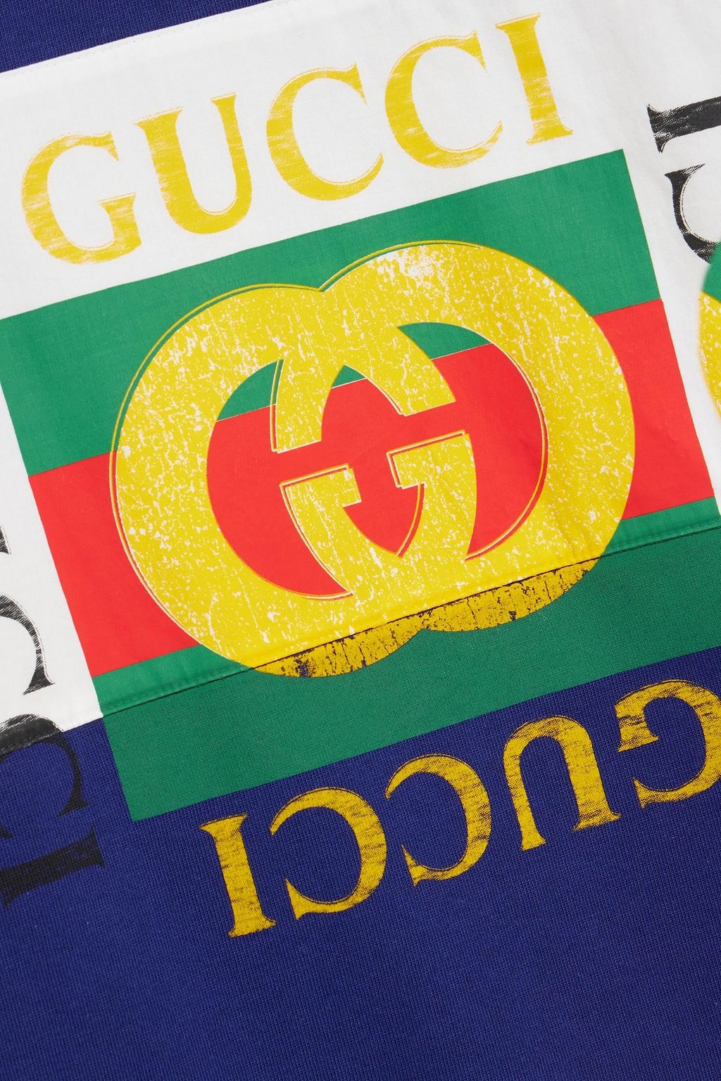 GUCCI Printed cottonjersey and poplin polo shirt THE