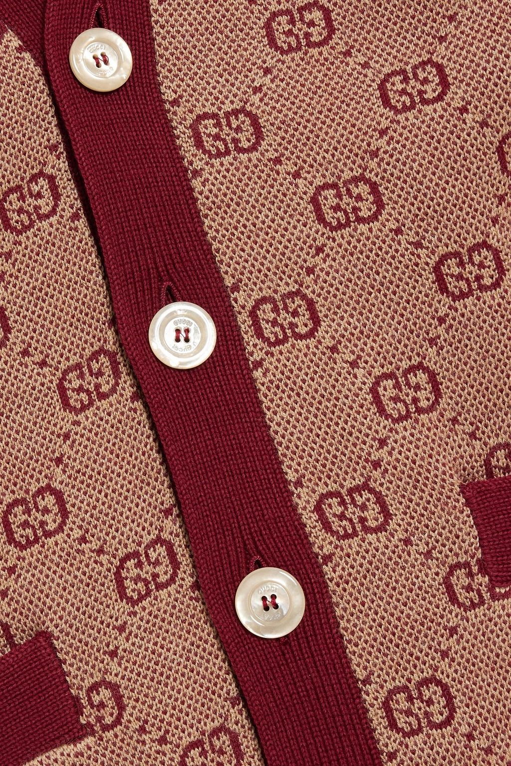 GUCCI Jacquard-knit wool and cotton-blend cardigan
