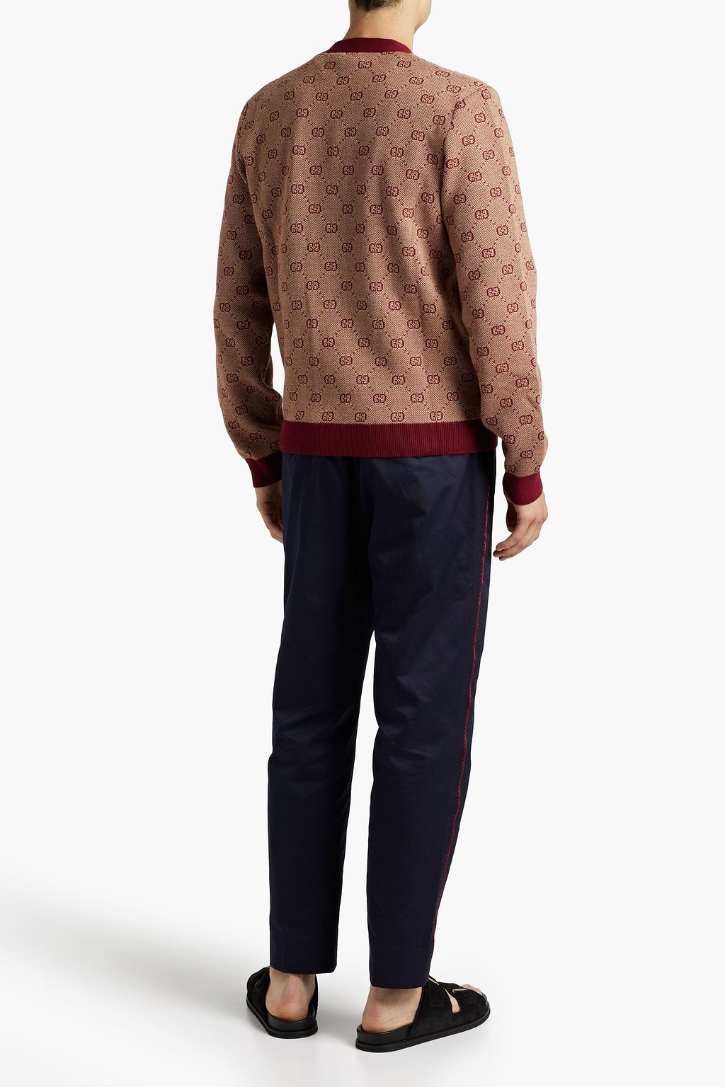 GUCCI Jacquard-knit wool and cotton-blend cardigan