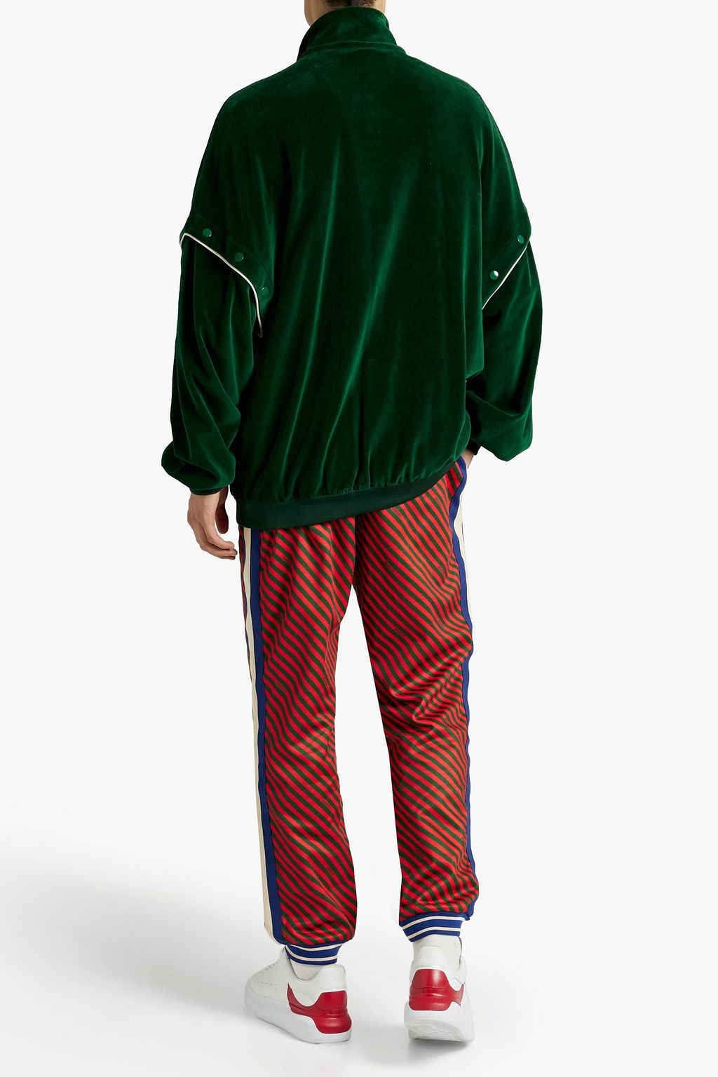 GUCCI Convertible cotton-blend velour track jacket