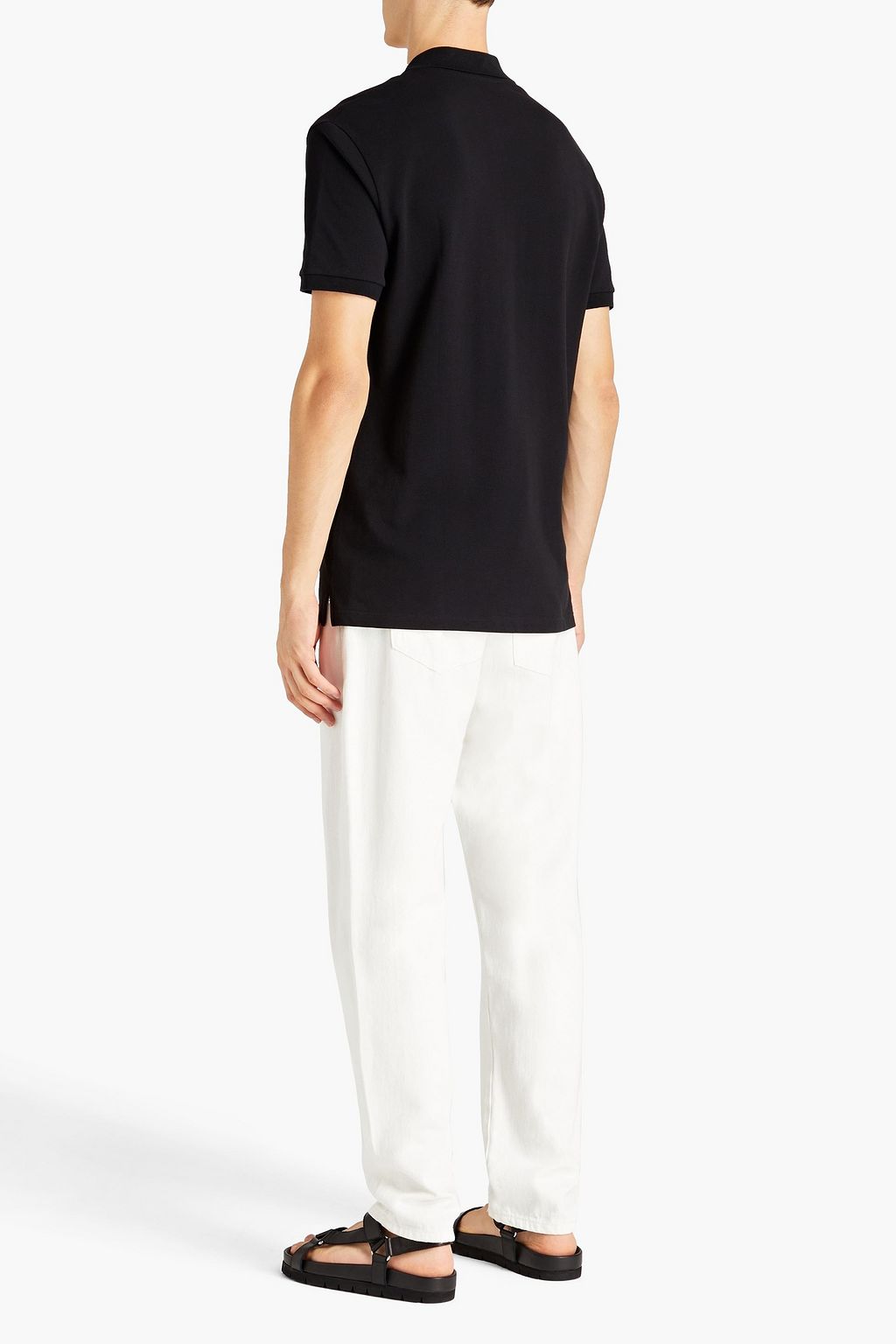 VALENTINO Embellished cotton-piqué polo shirt