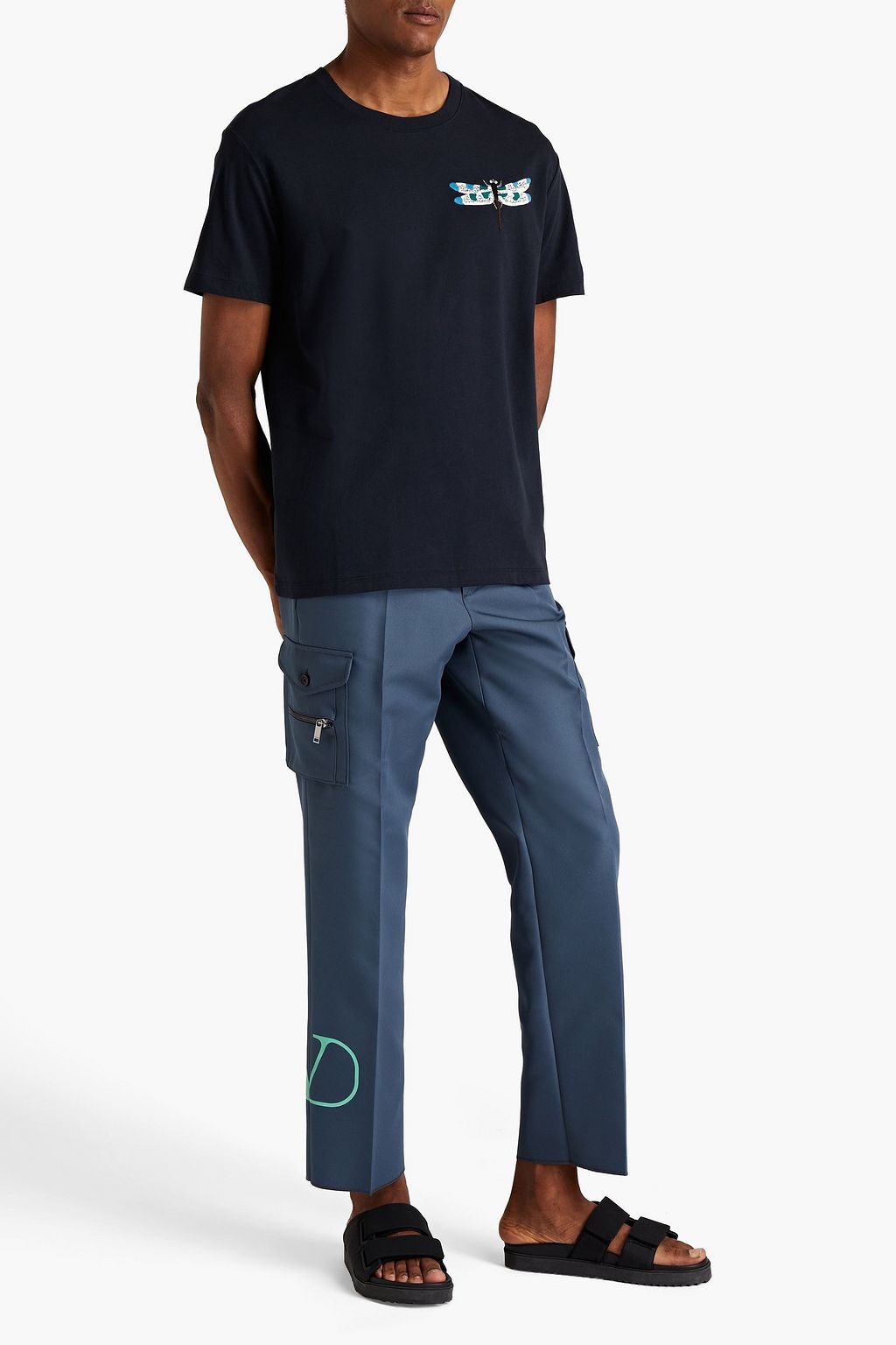 VALENTINO GARAVANI Embroidered cotton-jersey T-shirt