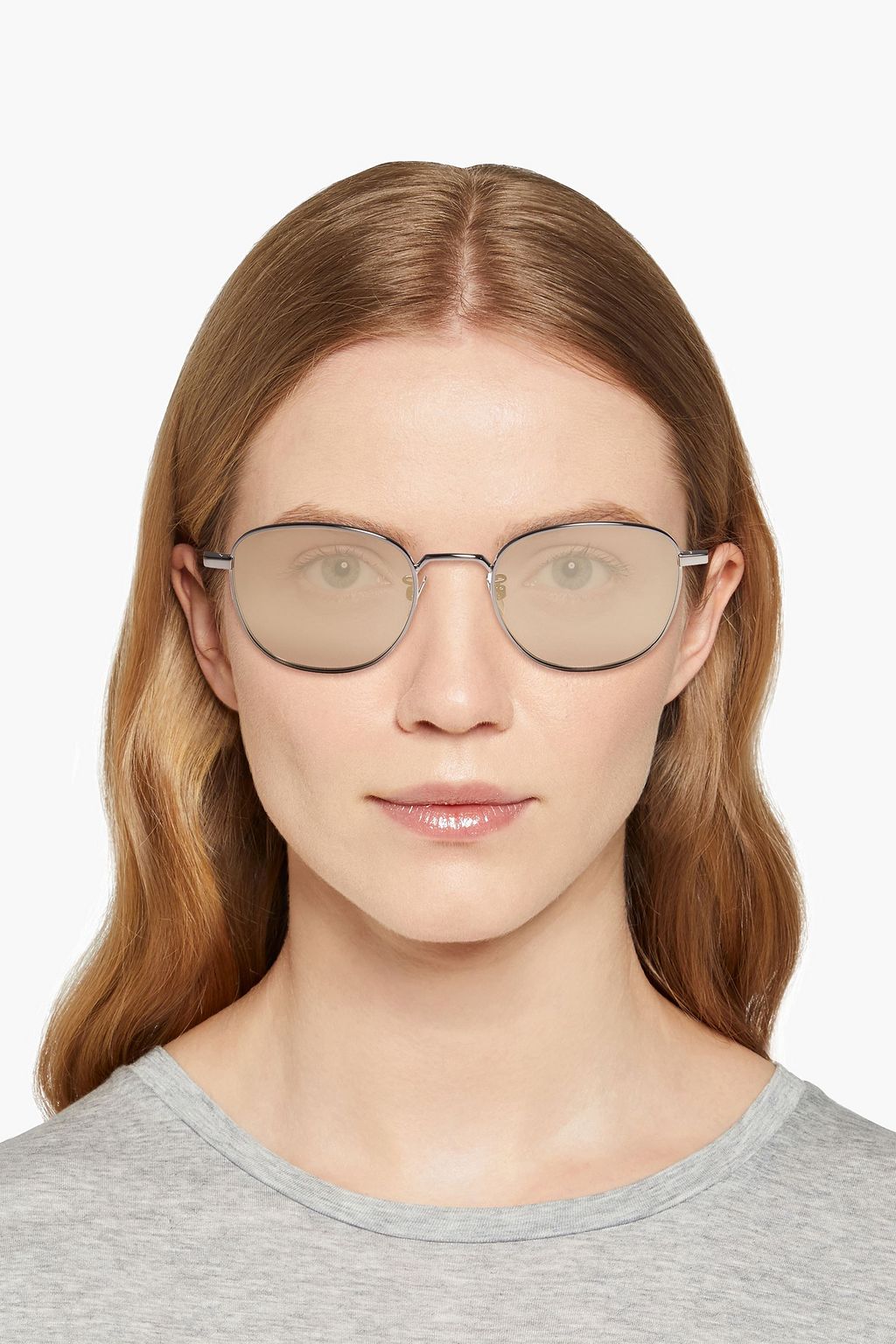 SAINT LAURENT Stahlgraue Sonnenbrille mit D-Rahmen
