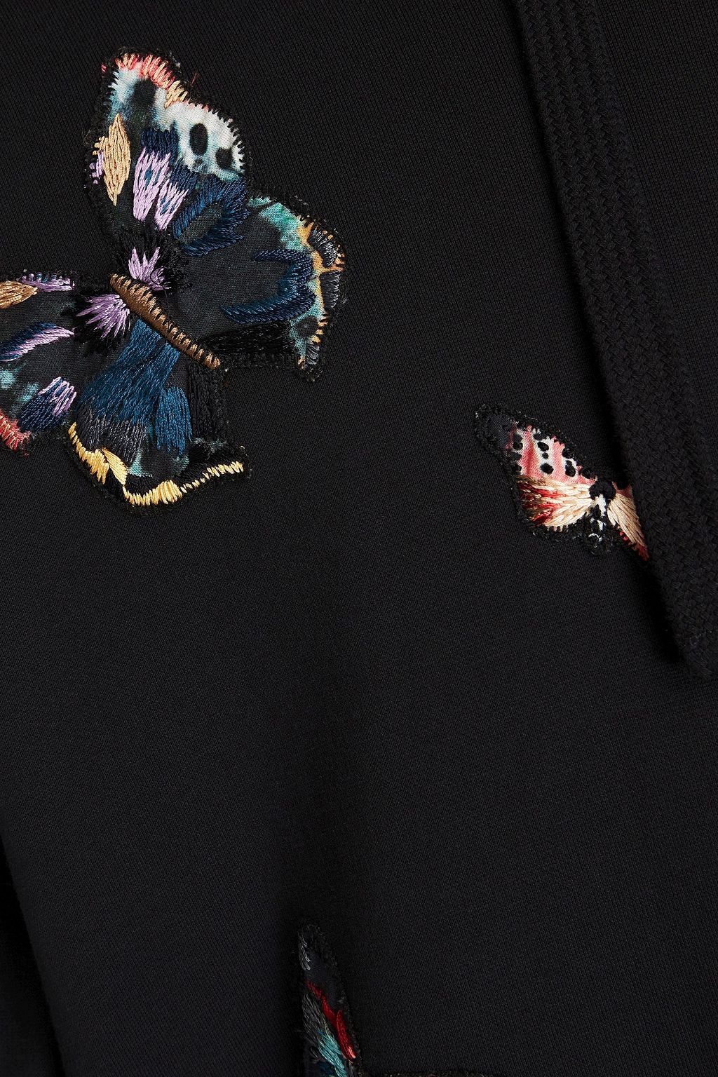VALENTINO GARAVANI Embroidered French cotton-blend terry hoodie