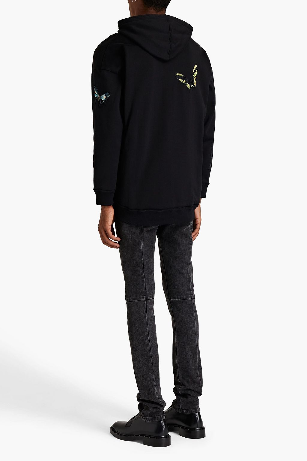 VALENTINO GARAVANI Embroidered French cotton-blend terry hoodie